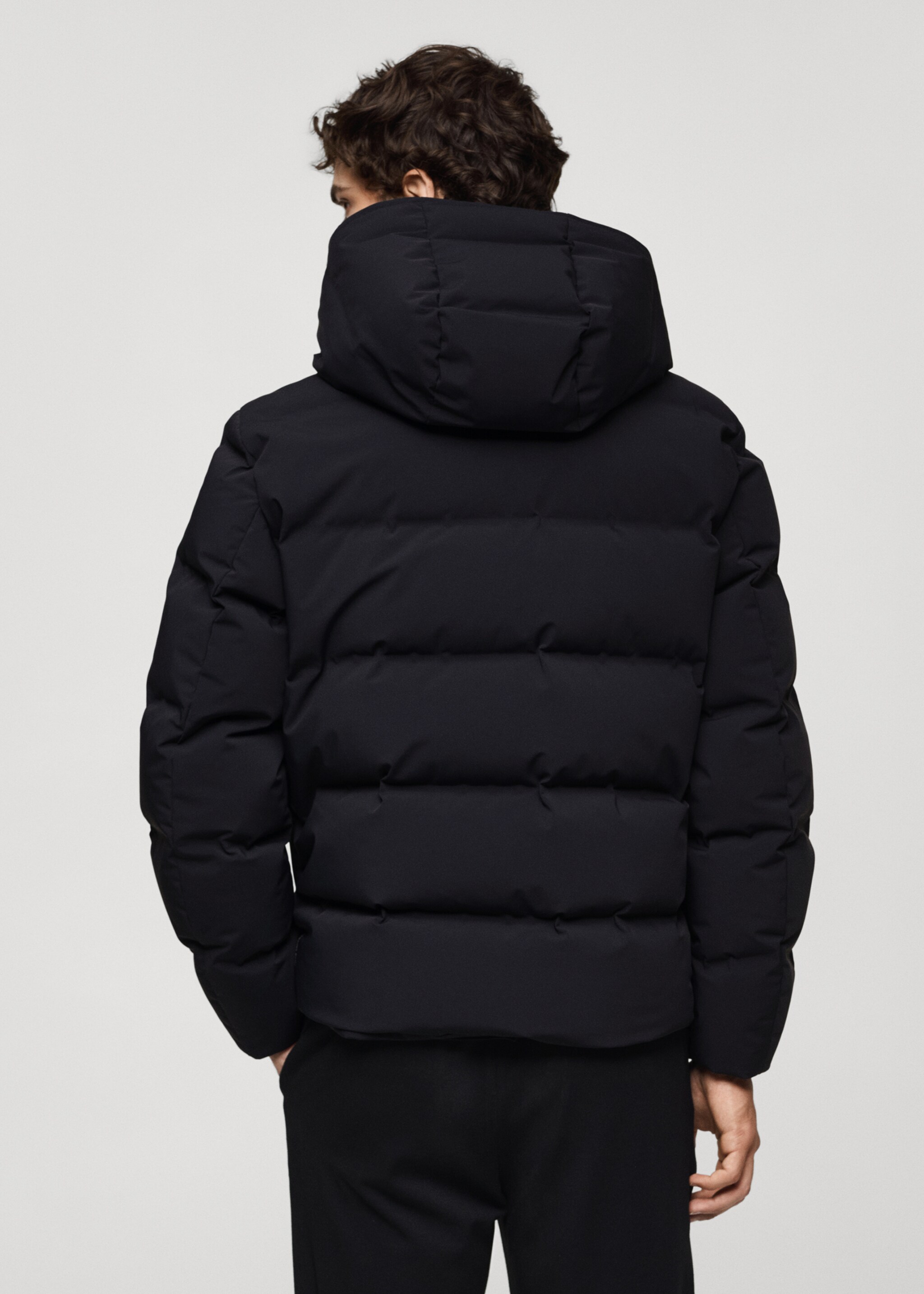 Anorak imperméable rembourrage duvet et plumes - Verso de l’article, Bleu marine foncé. Ref: 77087911-00.