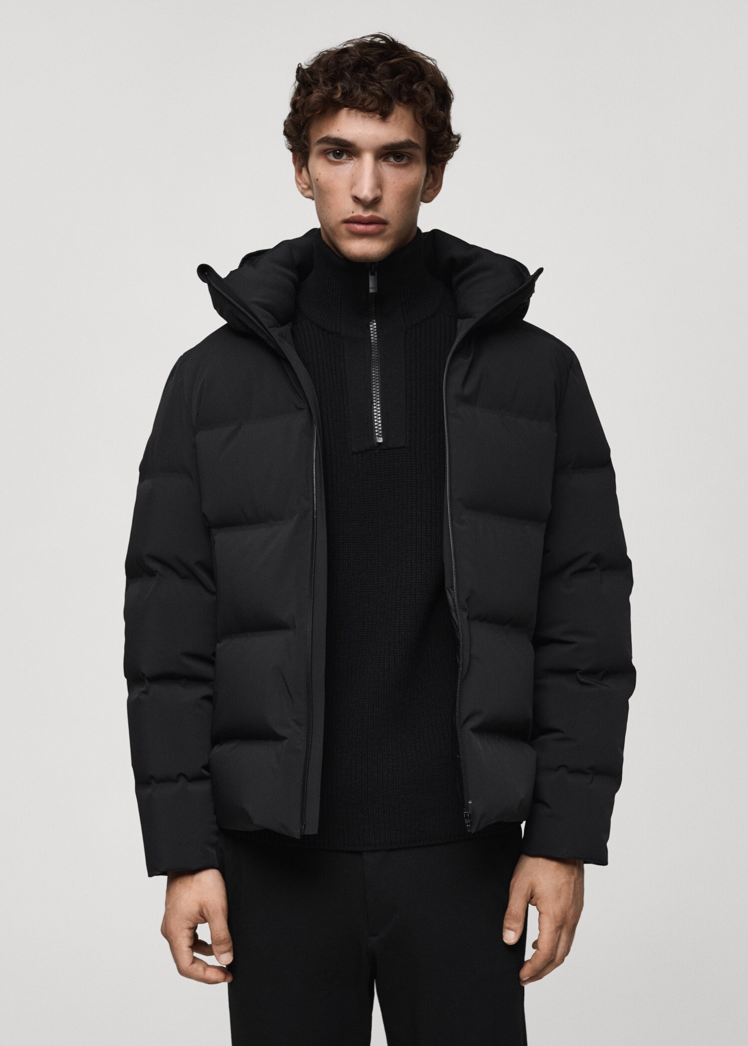 Anorak imperméable rembourrage duvet et plumes - Plan moyen