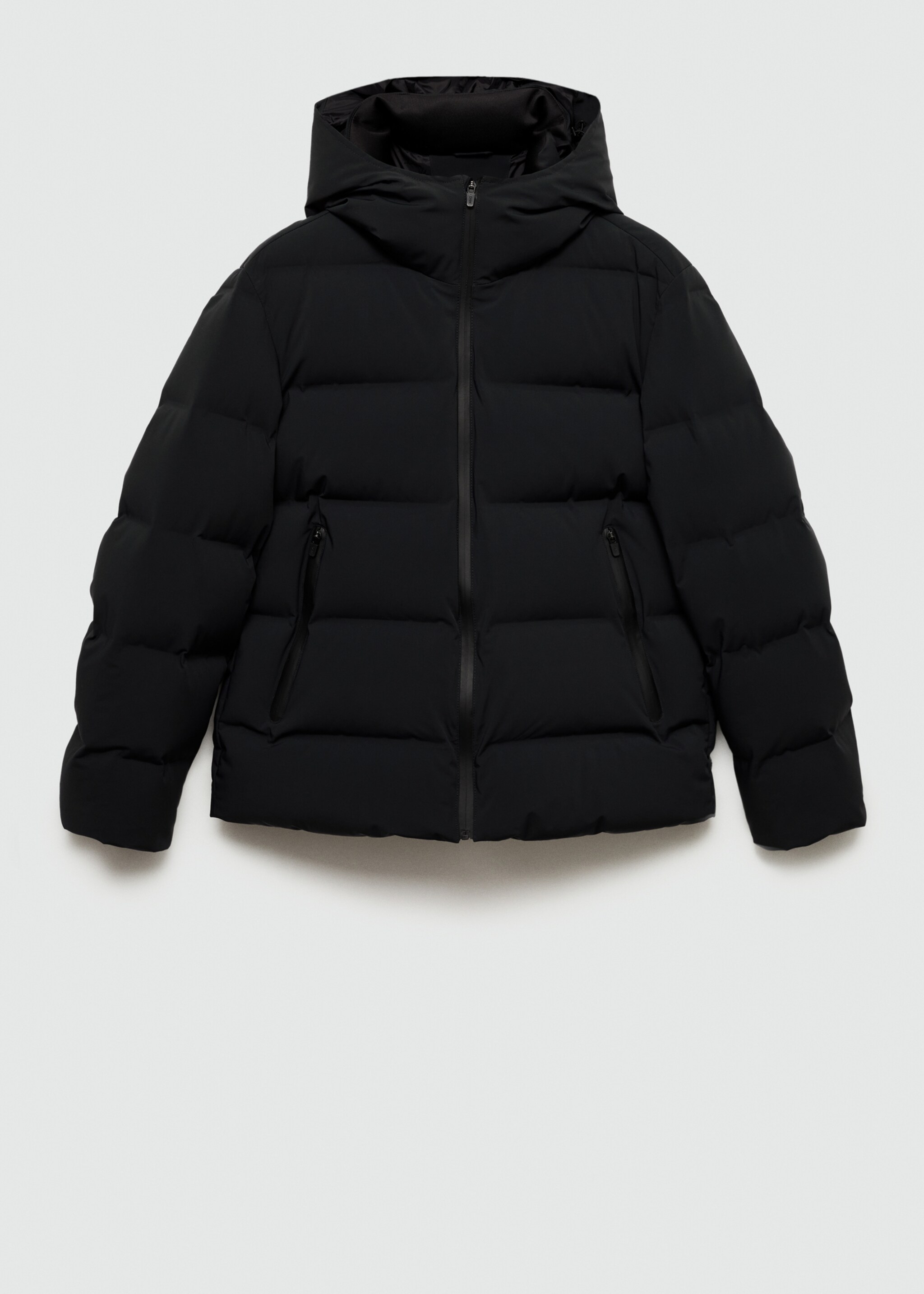 Waterproof anorak with down and feather filling - Article without model, Black. Ref: 77087911-00.