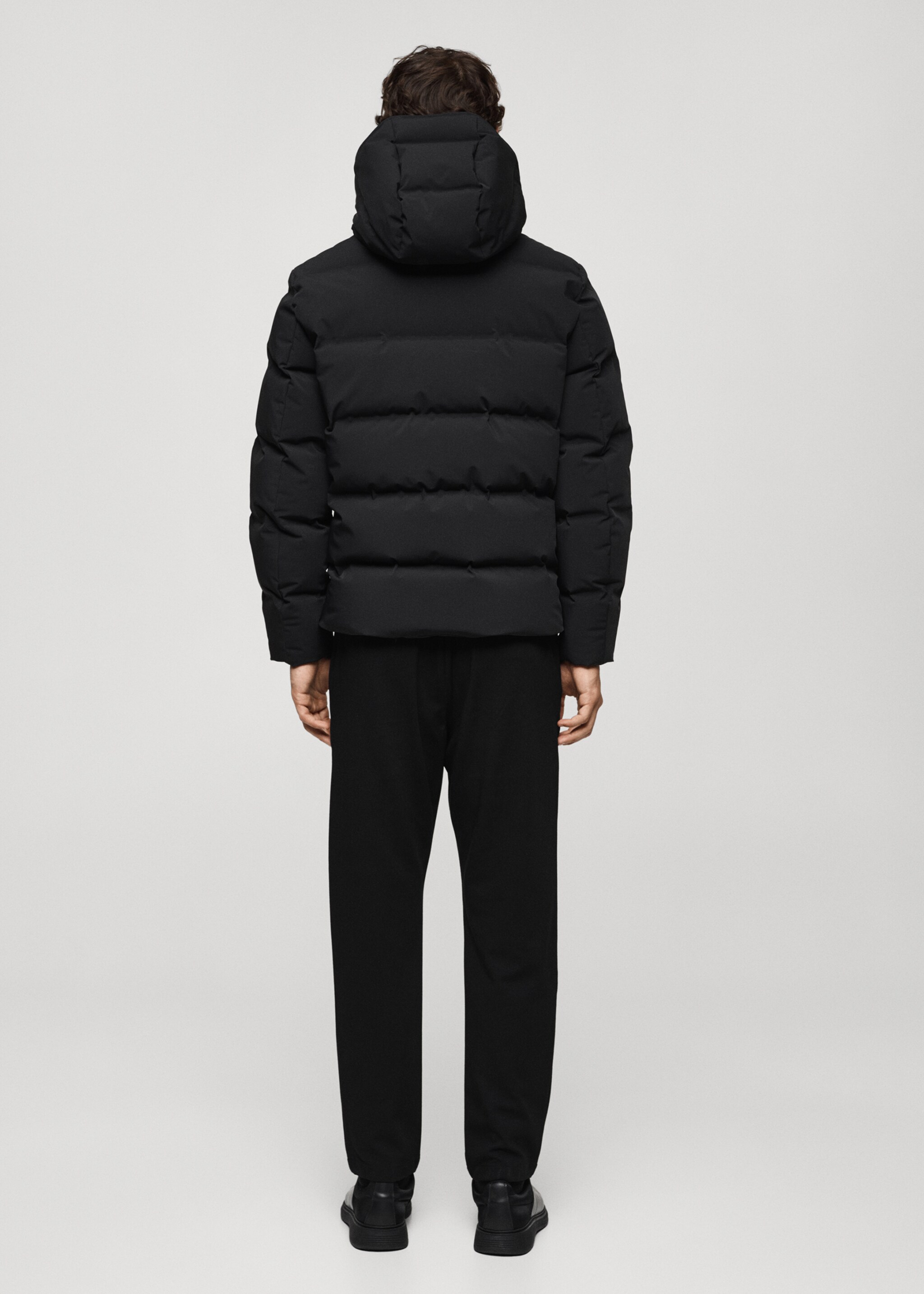 Waterproof anorak with down and feather filling - Reverse of the article, Black. Ref: 77087911-00.