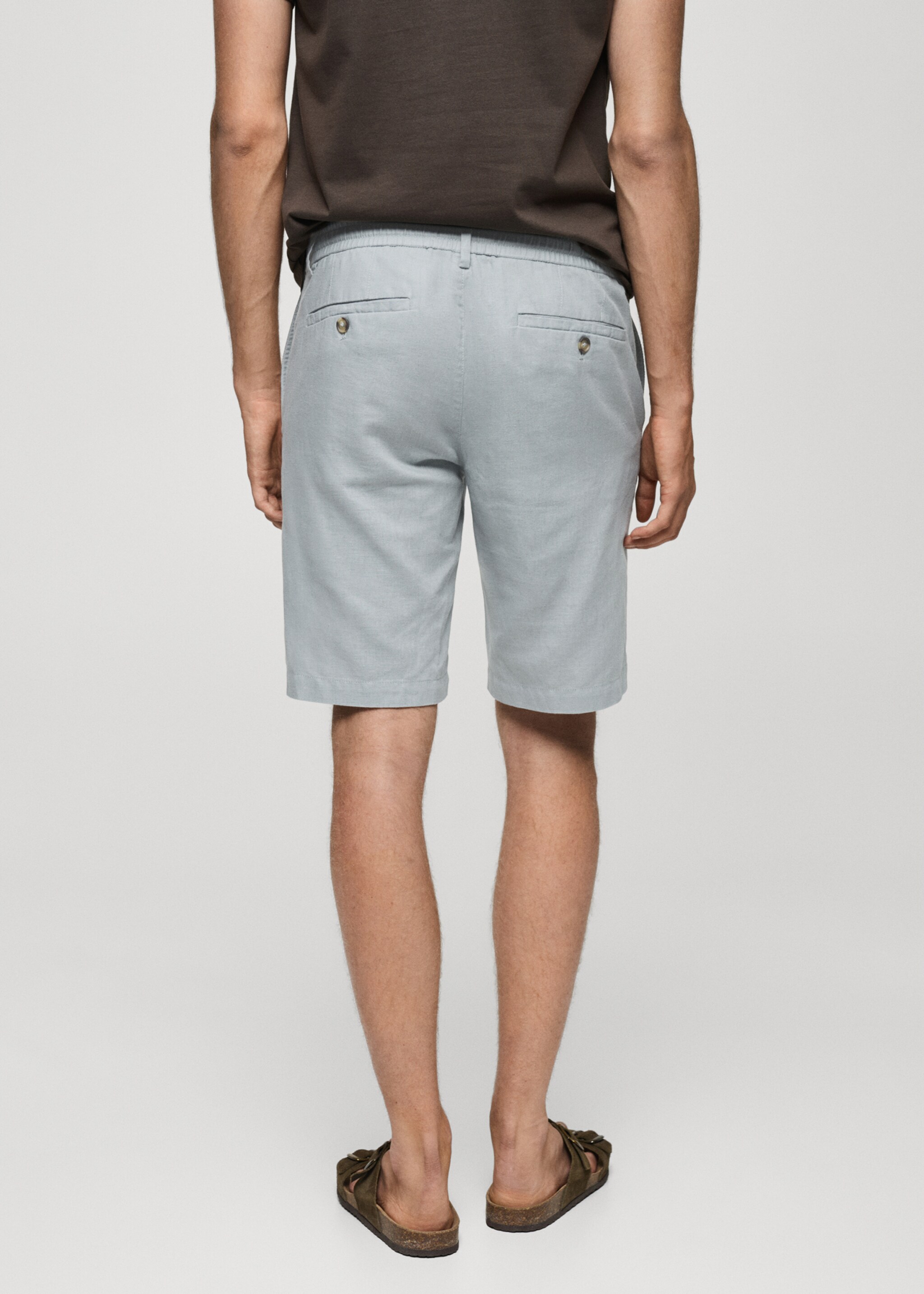 100% linen bermuda shorts with drawstring - Reverse of the article