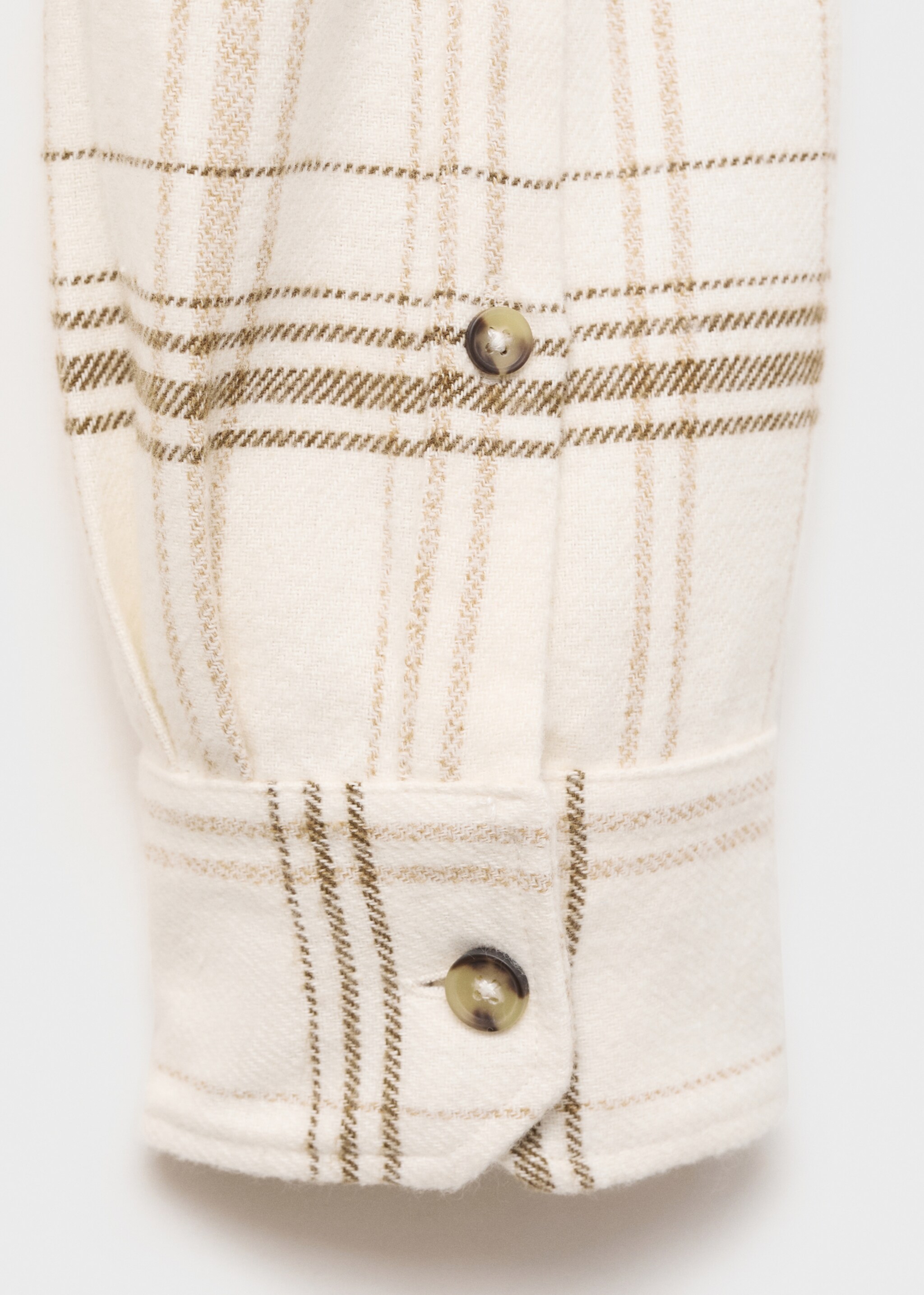 100% cotton flannel check overshirt - Details of the article 0, Off White. Ref: 77087914-00.