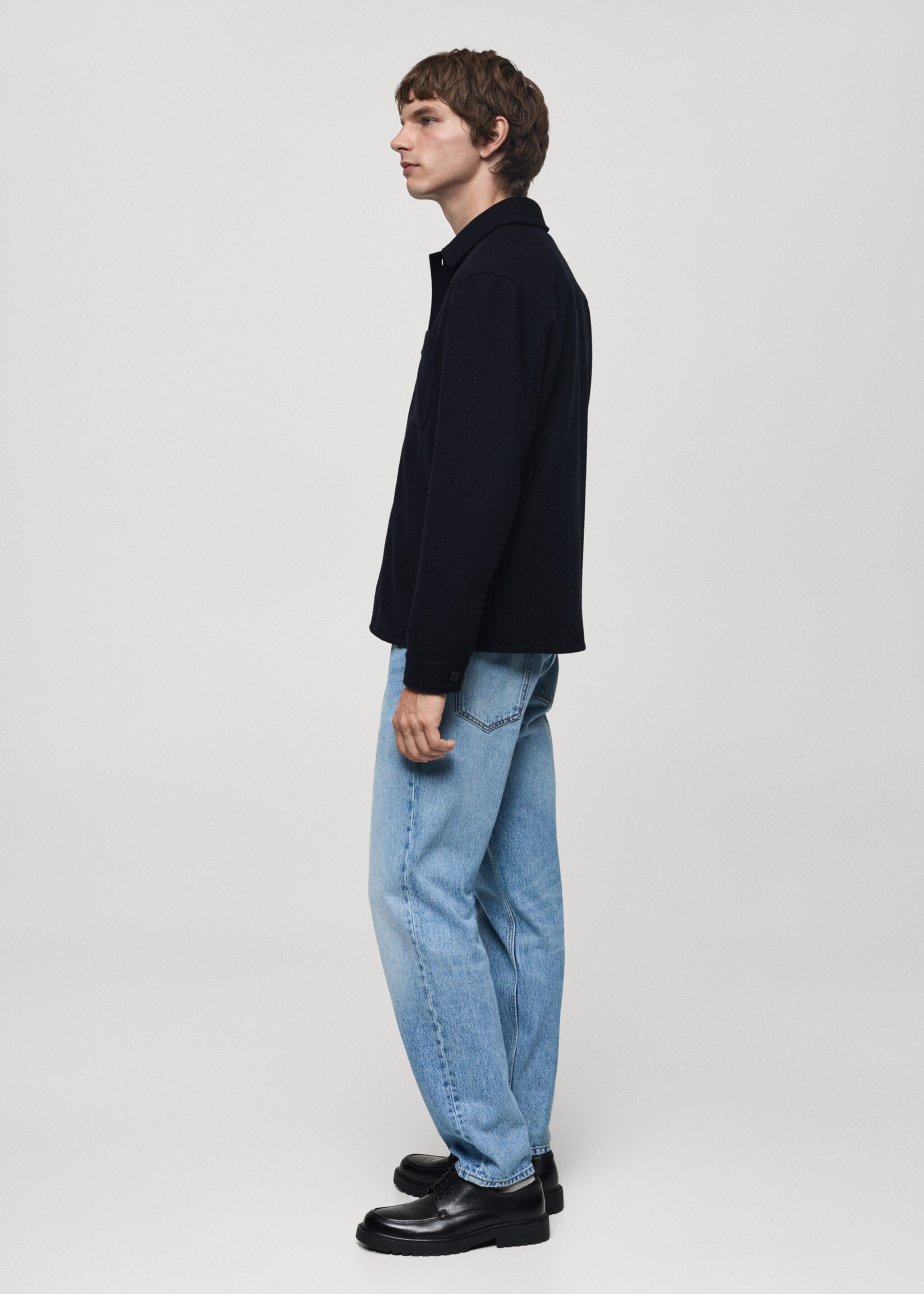 Πουκάμισο φανελένιο regular fit - Λεπτομέρεια του προϊόντος 2, Σκούρο Μπλε Μαρέν. Ref: 77087919-00.