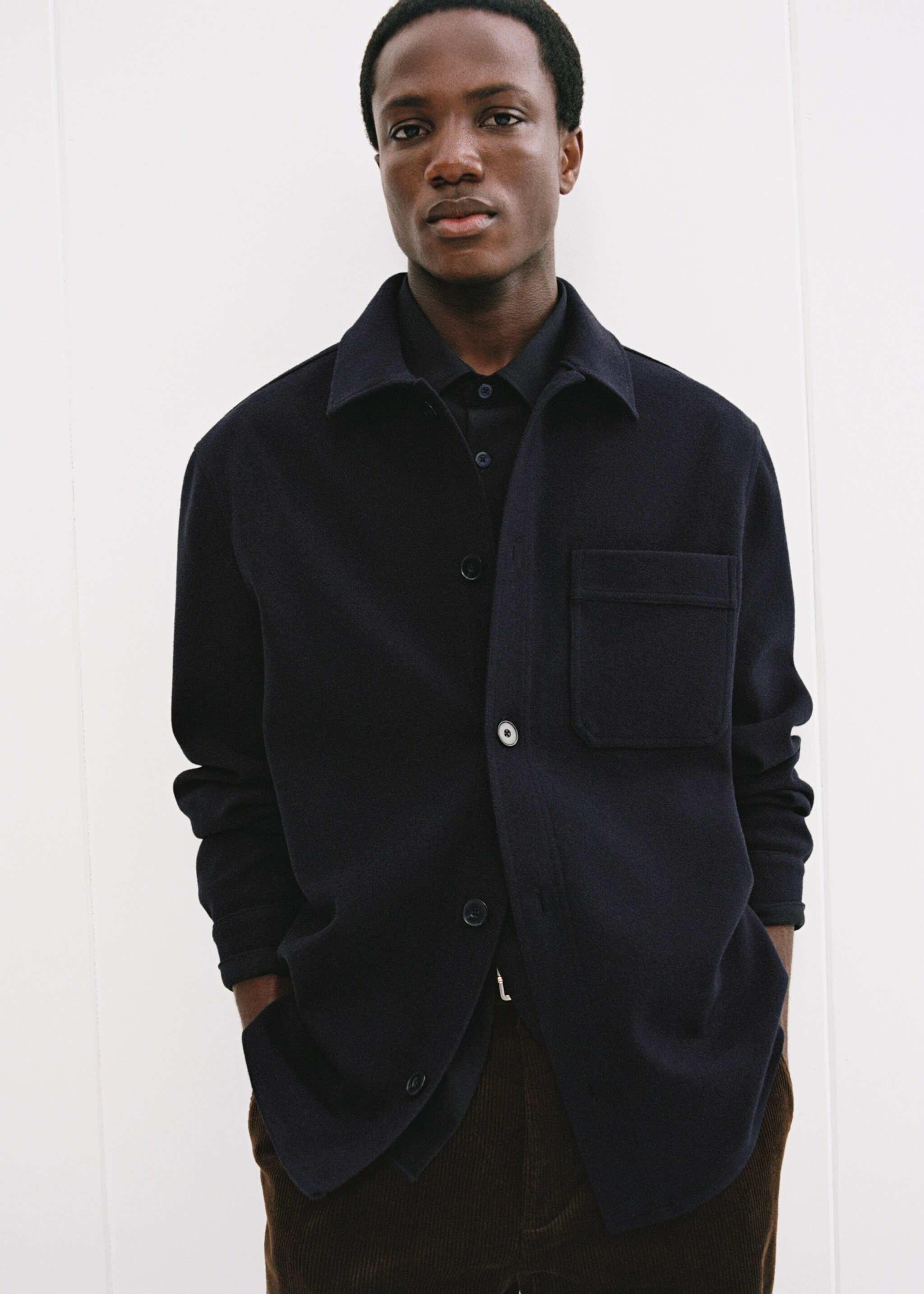 Πουκάμισο φανελένιο regular fit - Λεπτομέρεια του προϊόντος 3, Σκούρο Μπλε Μαρέν. Ref: 77087919-00.