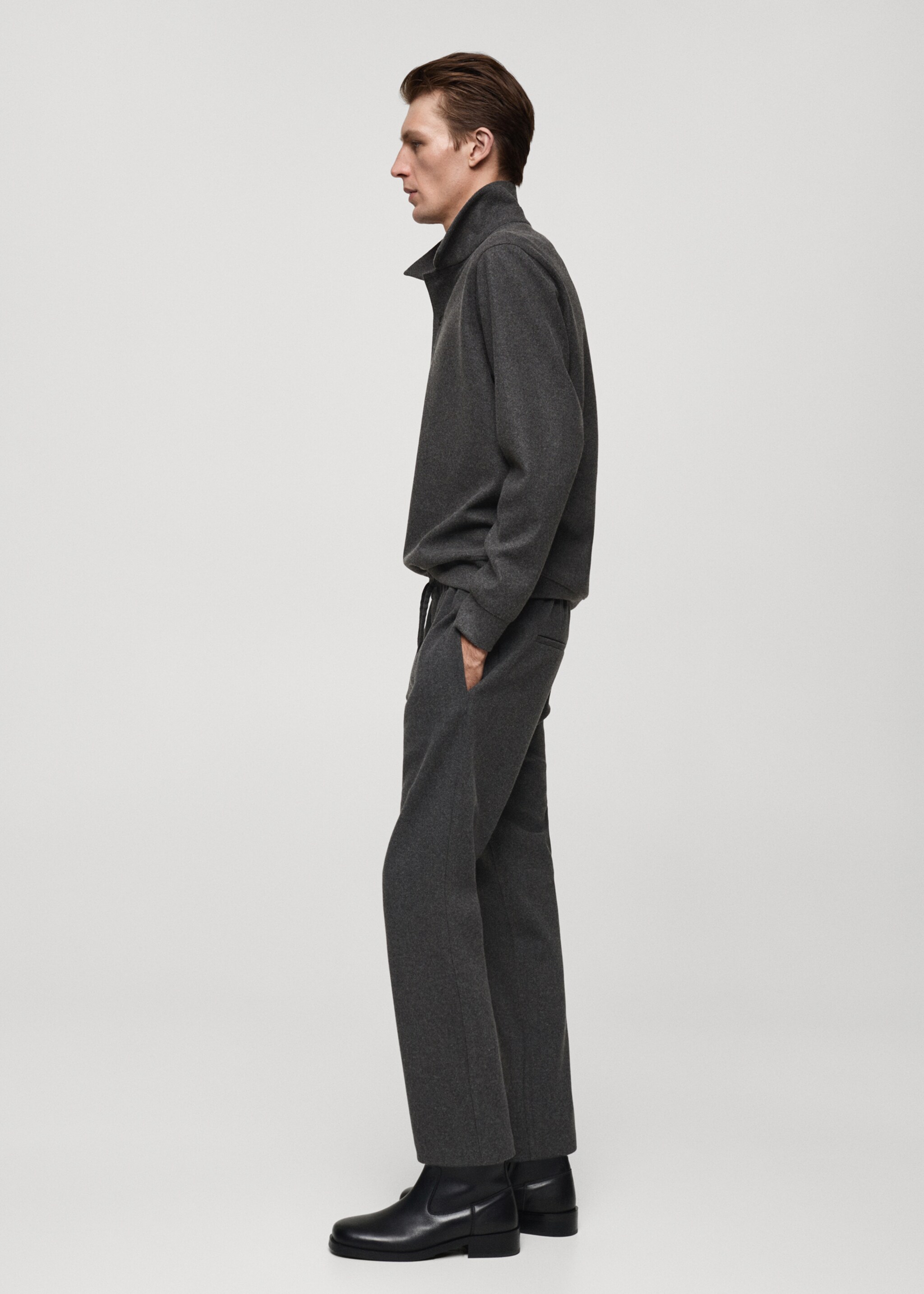 Jogging flanelle cordon - Détail de l'article 2, Gris anthracite. Ref: 77087920-00.