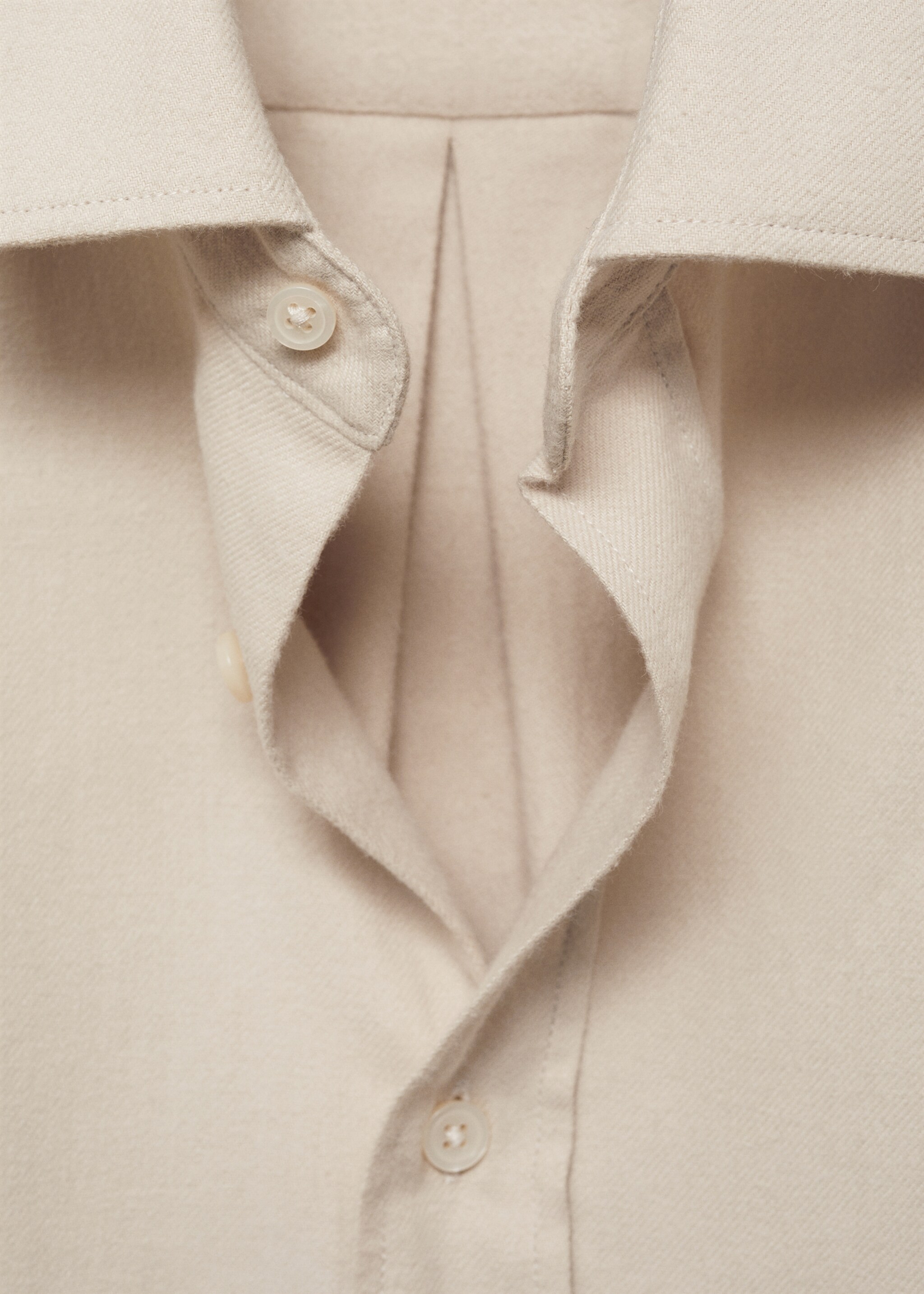 Regular-Fit-Hemd aus 100 % Baumwoll-Flanell - Detail des Artikels 8, Hellgrau/Pastellgrau. Ref: 77087923-00.