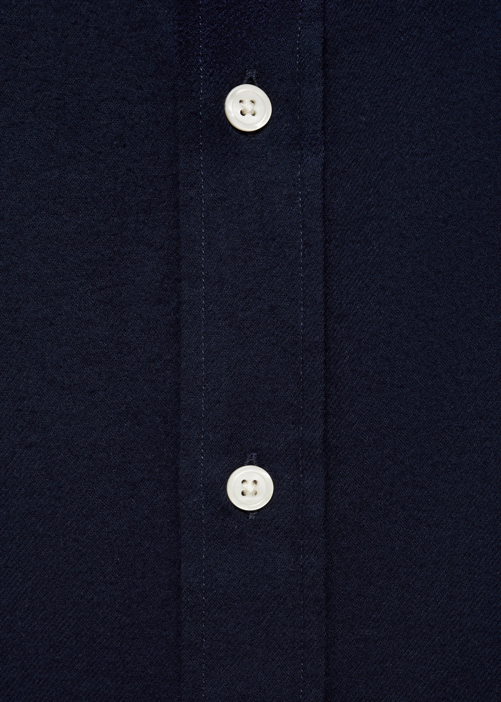 Regular-Fit-Hemd aus 100 % Baumwoll-Flanell - Detail des Artikels 0, Dunkles Marineblau. Ref: 77087923-00.