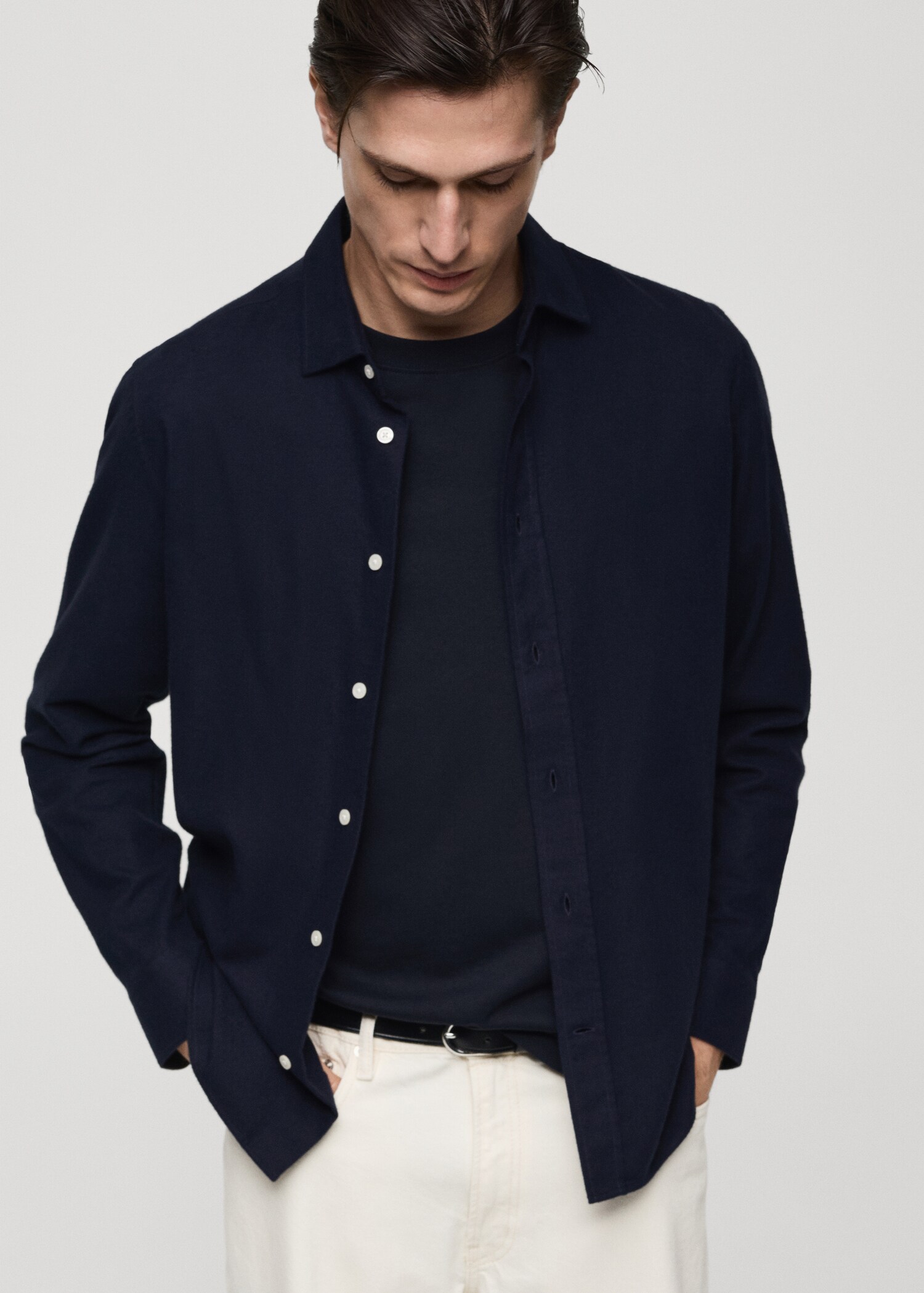 Regular-Fit-Hemd aus 100 % Baumwoll-Flanell - Detail des Artikels 2