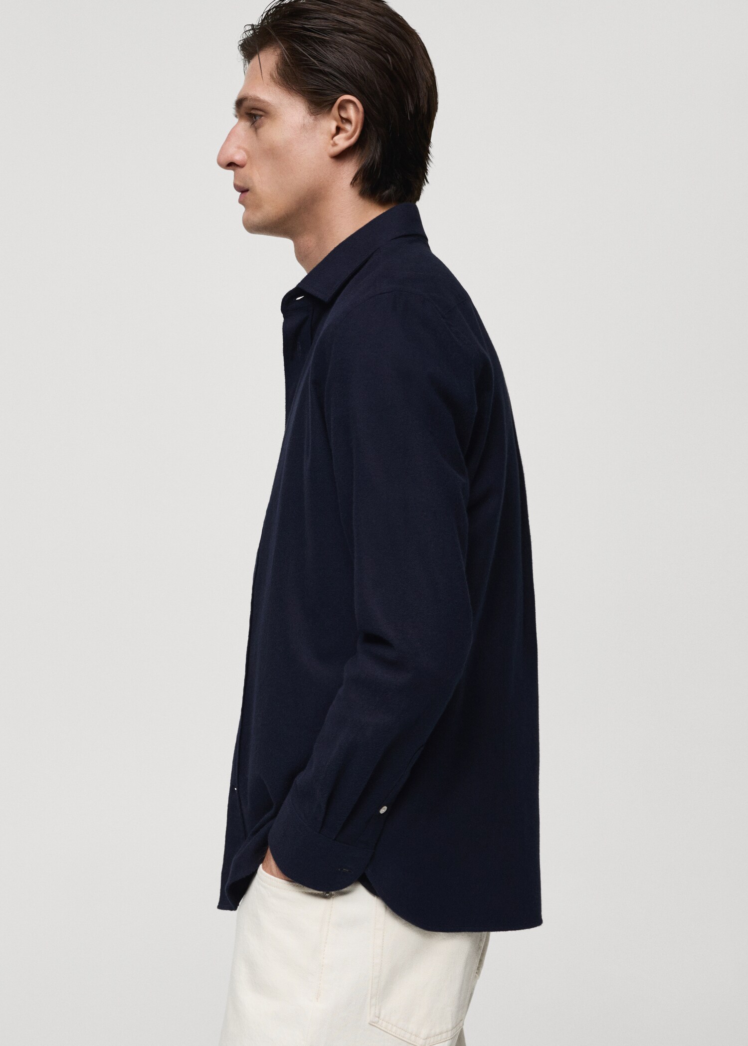 Regular-Fit-Hemd aus 100 % Baumwoll-Flanell - Detail des Artikels 4