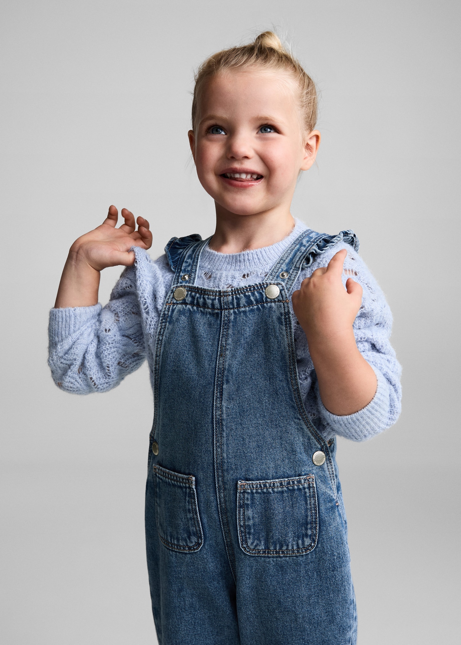 Peto vaquero forrado Bebé niña MANGO OUTLET - Main Image