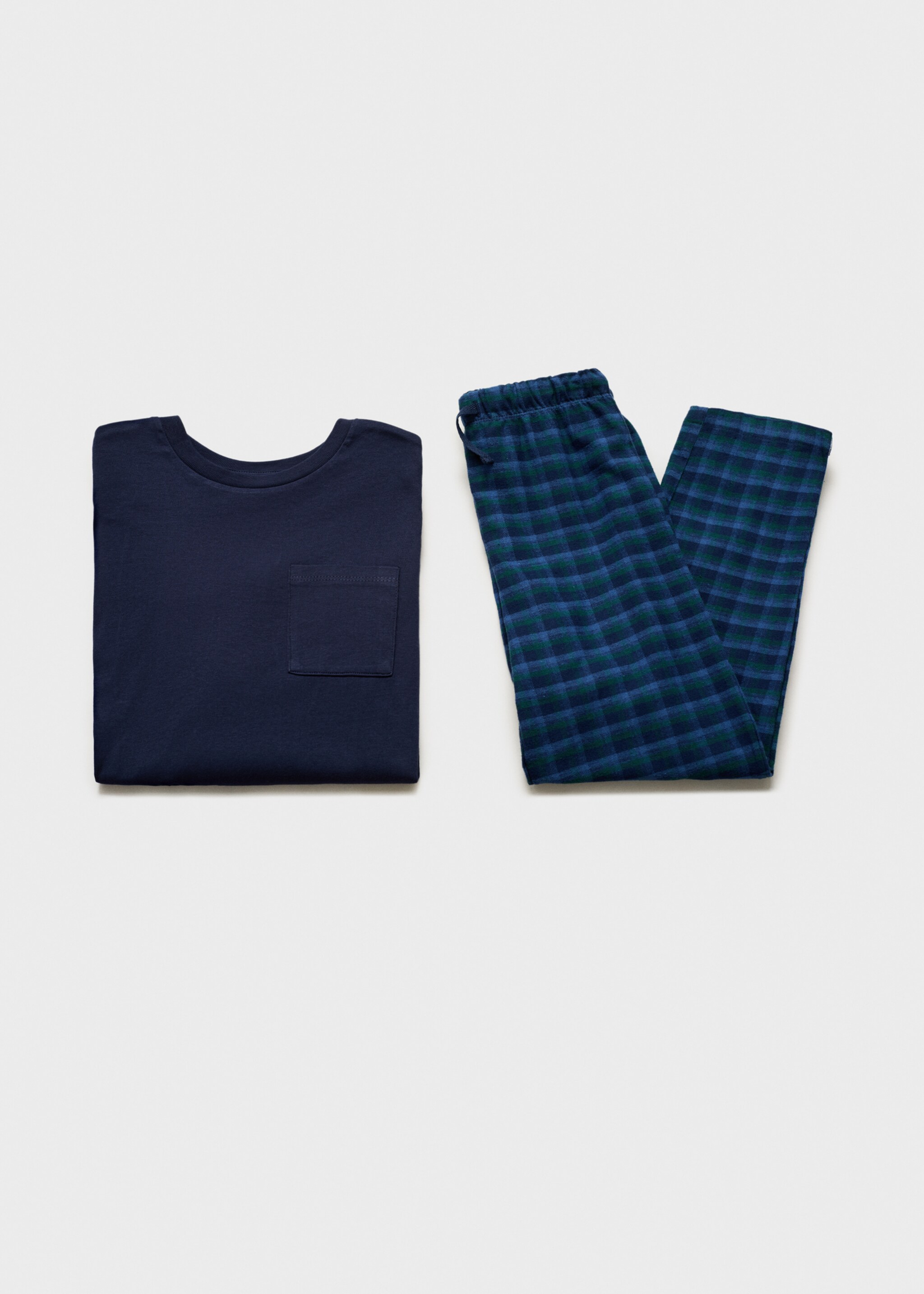 Printed long pyjamas - Details of the article 0, Blue. Ref: 77087928-00.