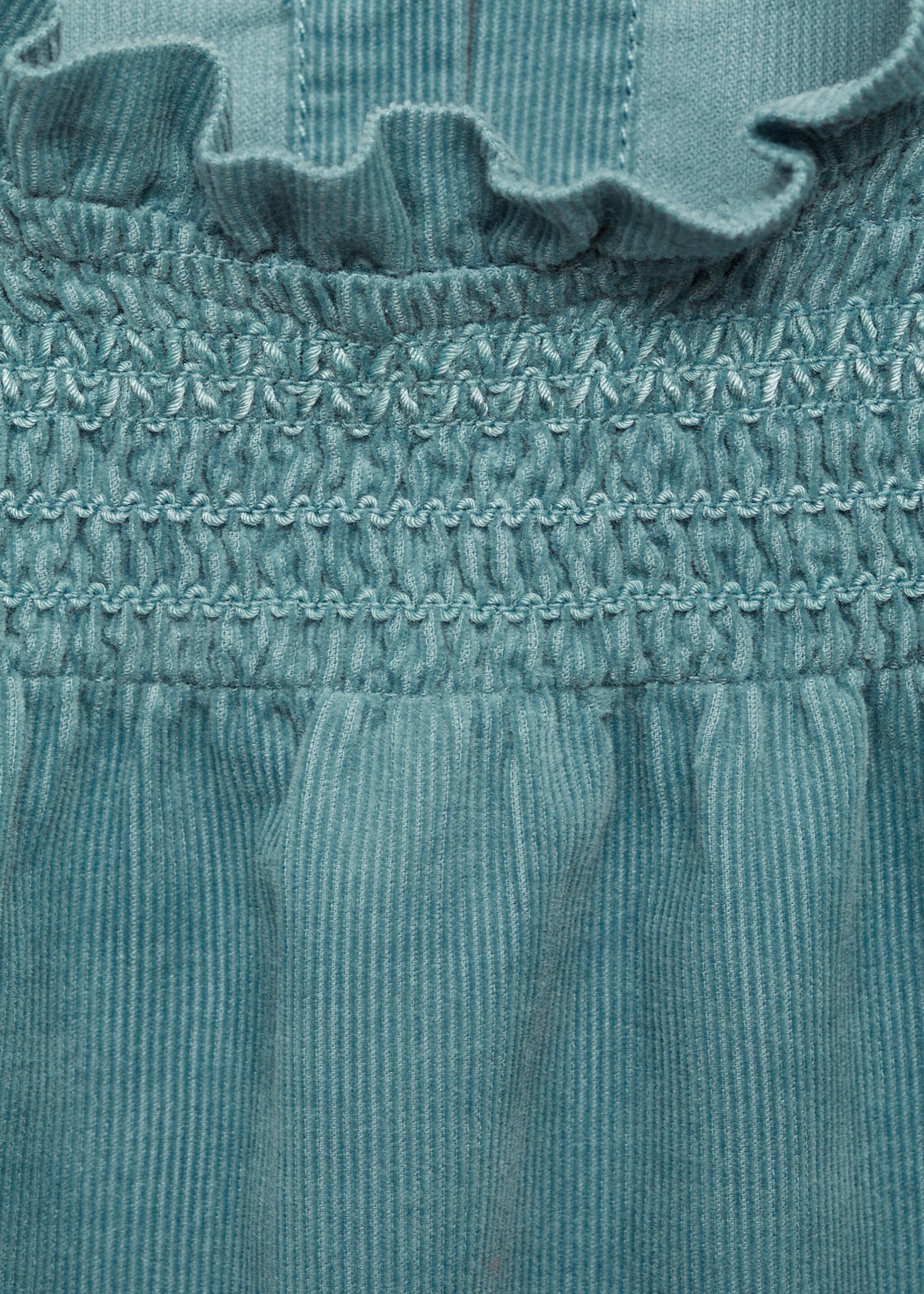 Robe velours milleraies volants - Détail de l'article 8, Vert pastel. Ref: 77087934-00.