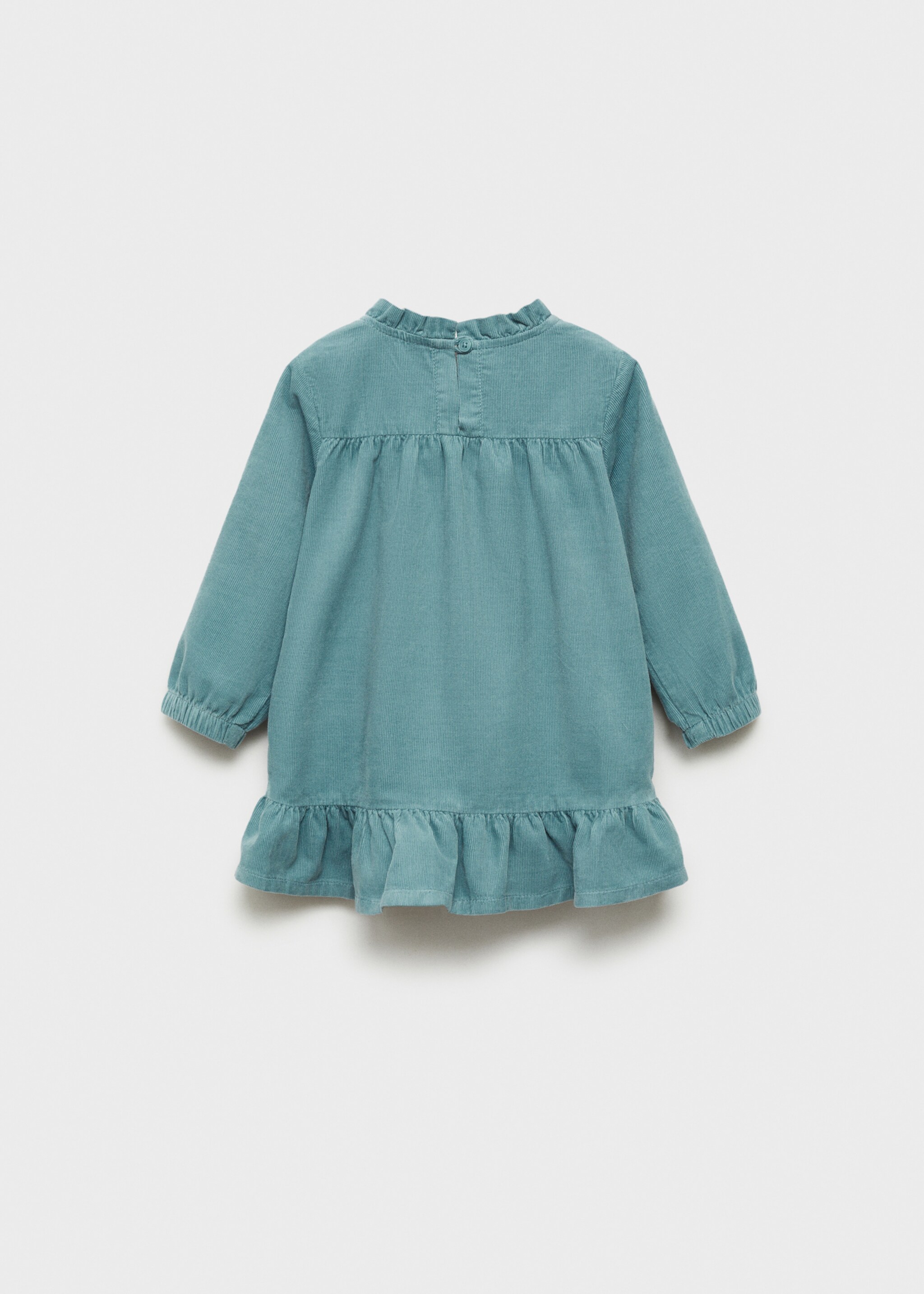 Robe velours milleraies volants - Verso de l’article, Vert pastel. Ref: 77087934-00.