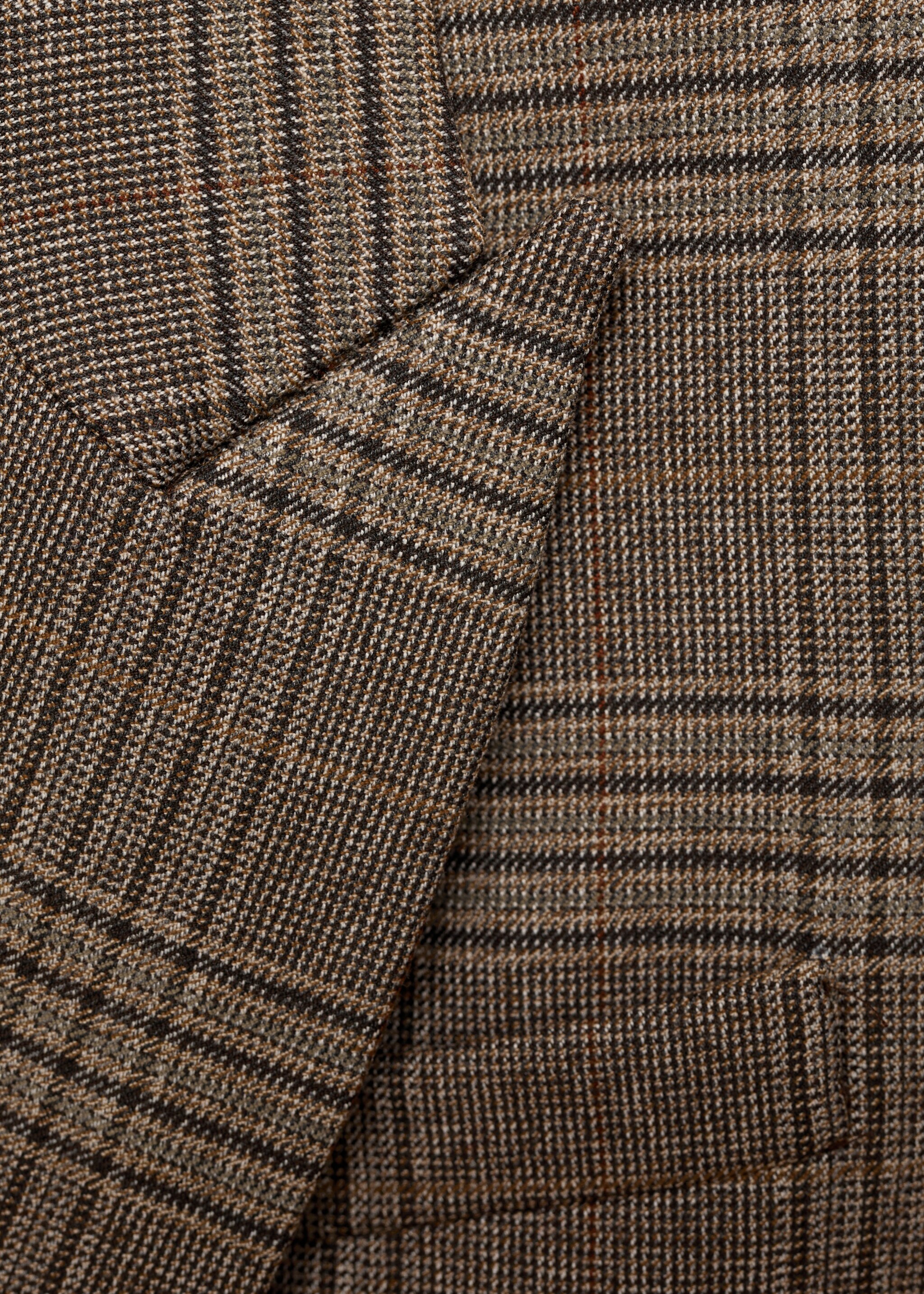 Straight-fit check jacket - Details of the article 0, Medium Brown. Ref: 77087937-00.