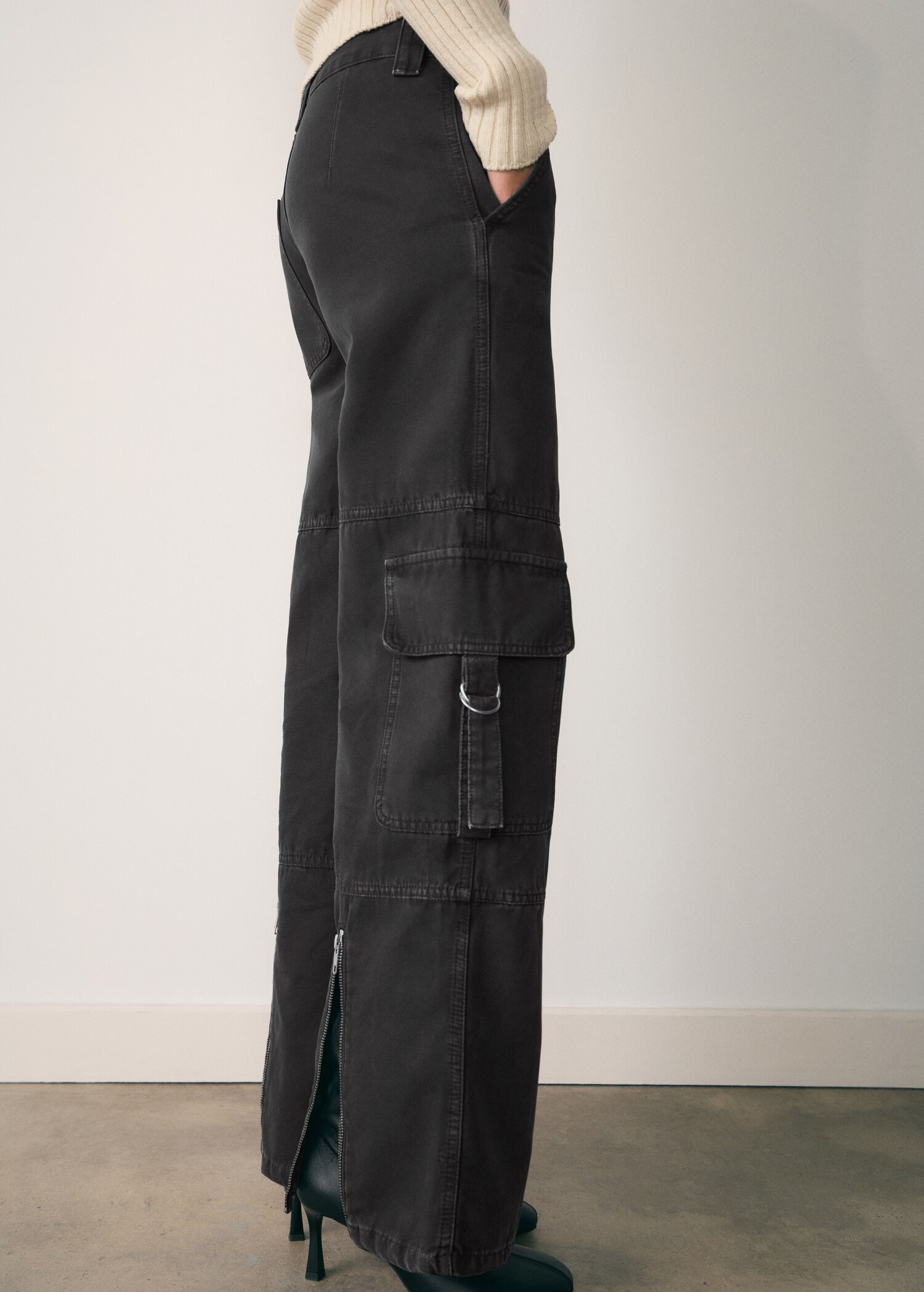 Zipp cargo jeans - Medium plane