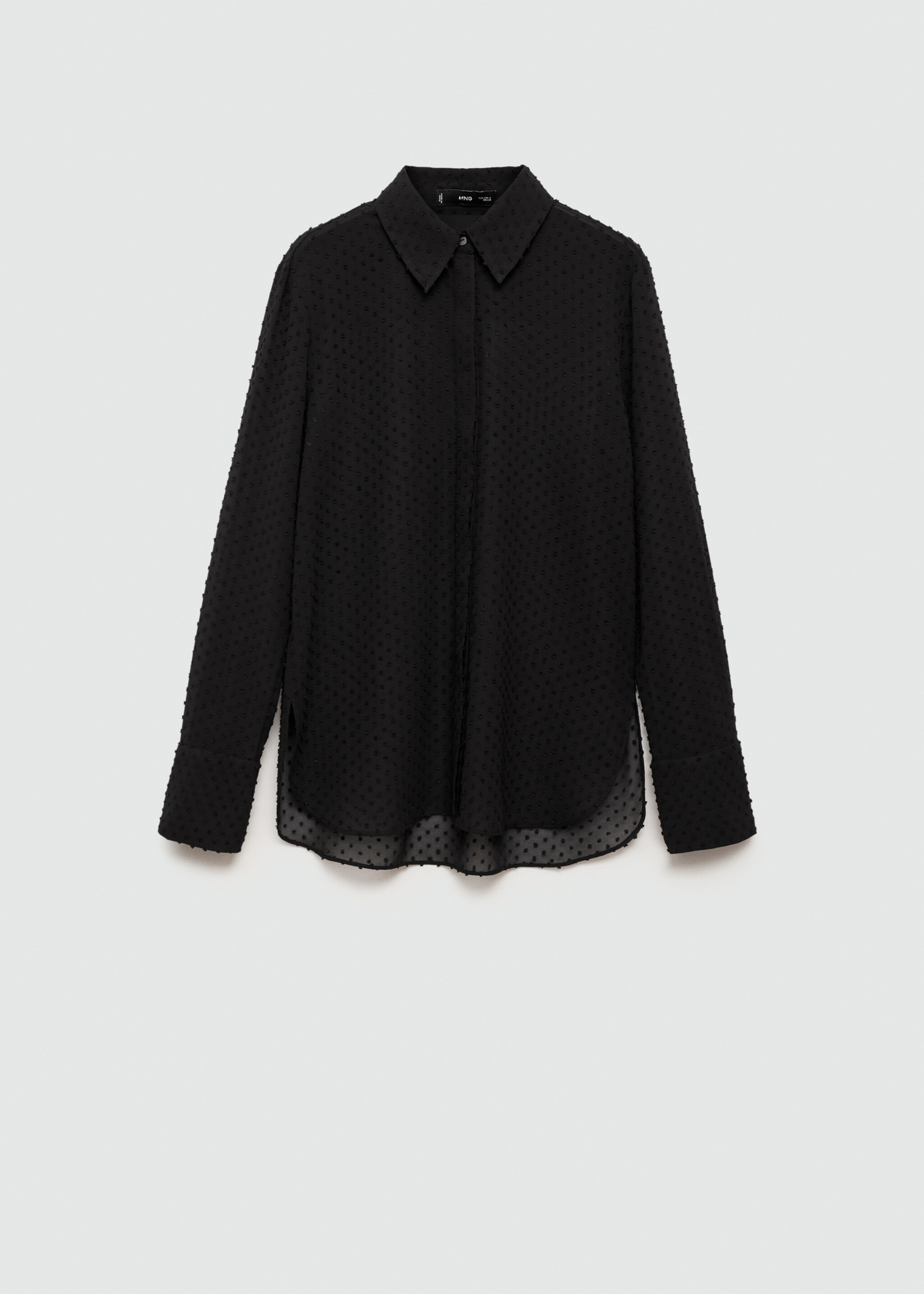 Plumeti shirt with hidden buttons - Article without model, Black. Ref: 77088263-00.