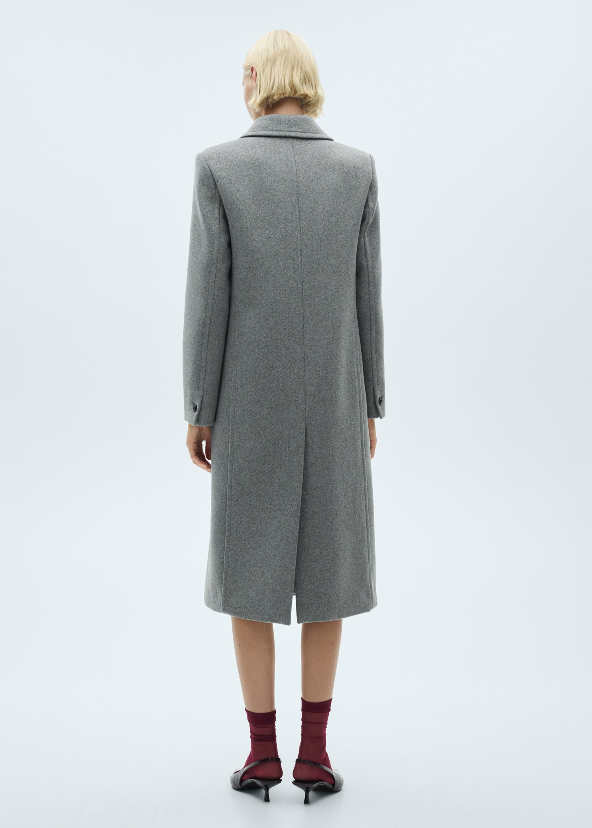 Abric de llana amb solapes - Revers de l'article, Gris. Ref: 77088267-00.