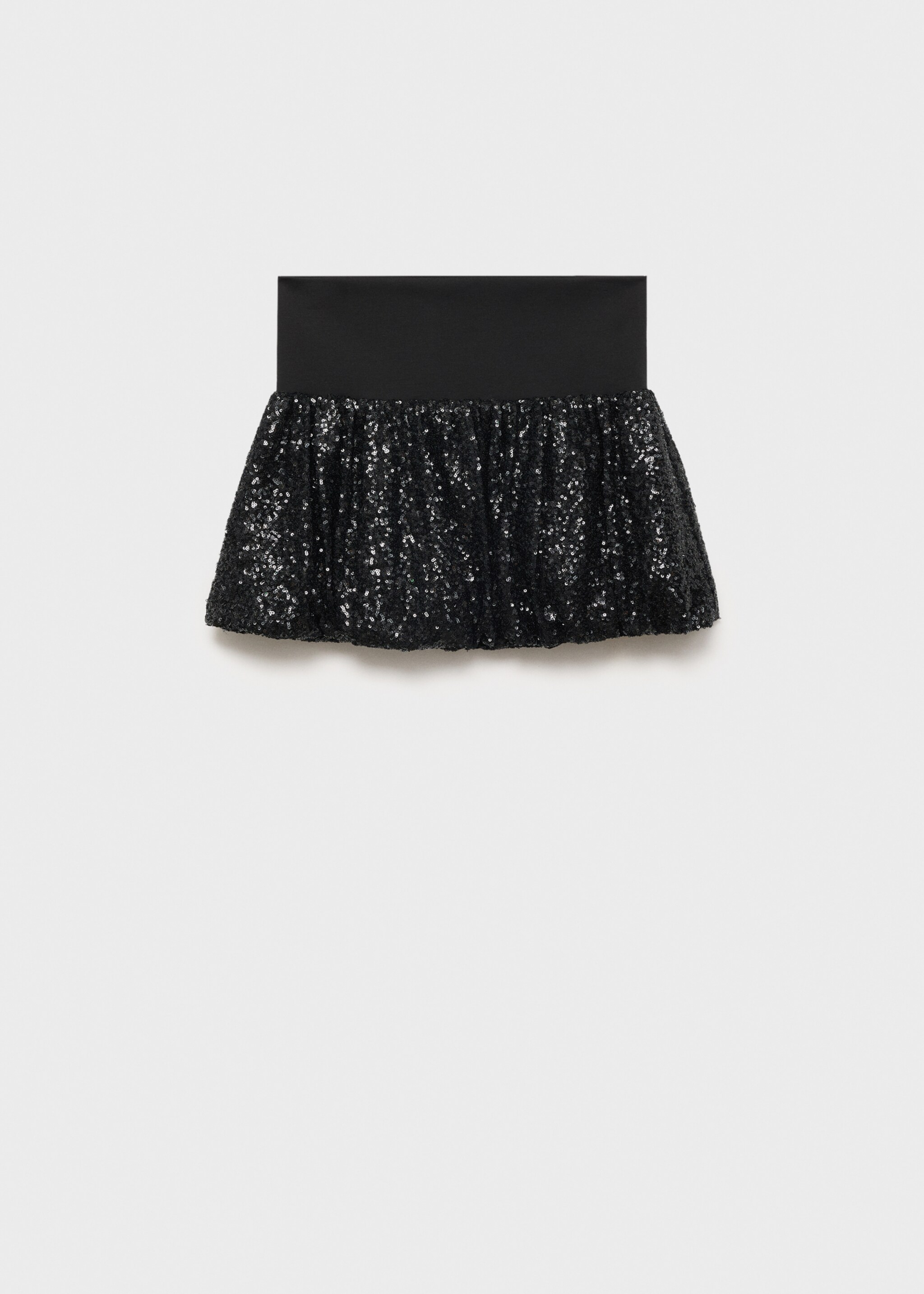 Sequin balloon mini-skirt - Article without model, Black. Ref: 77088269-00.