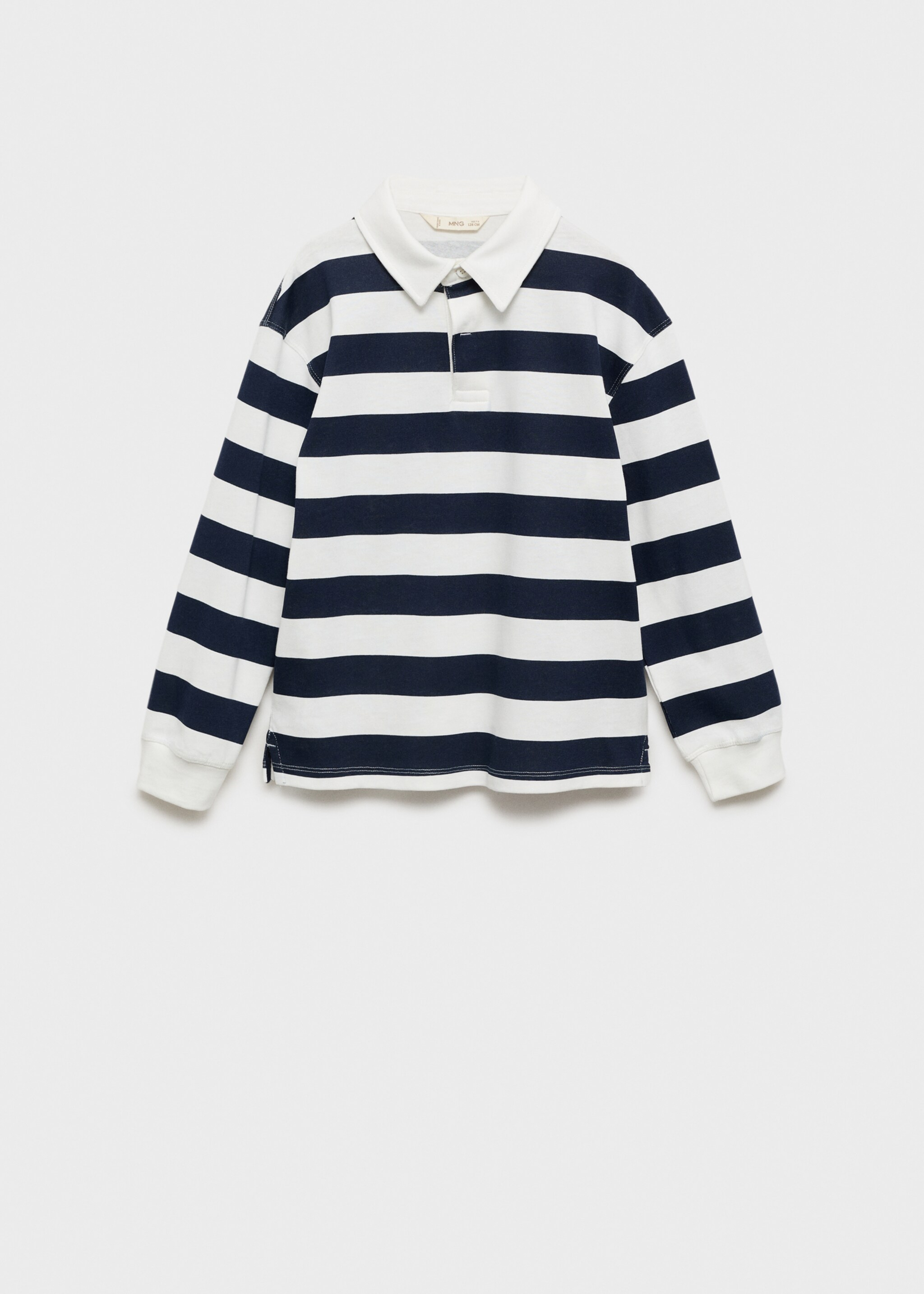 Polo coton à rayures - Article sans modèle, Bleu marine foncé. Ref: 77088270-00.