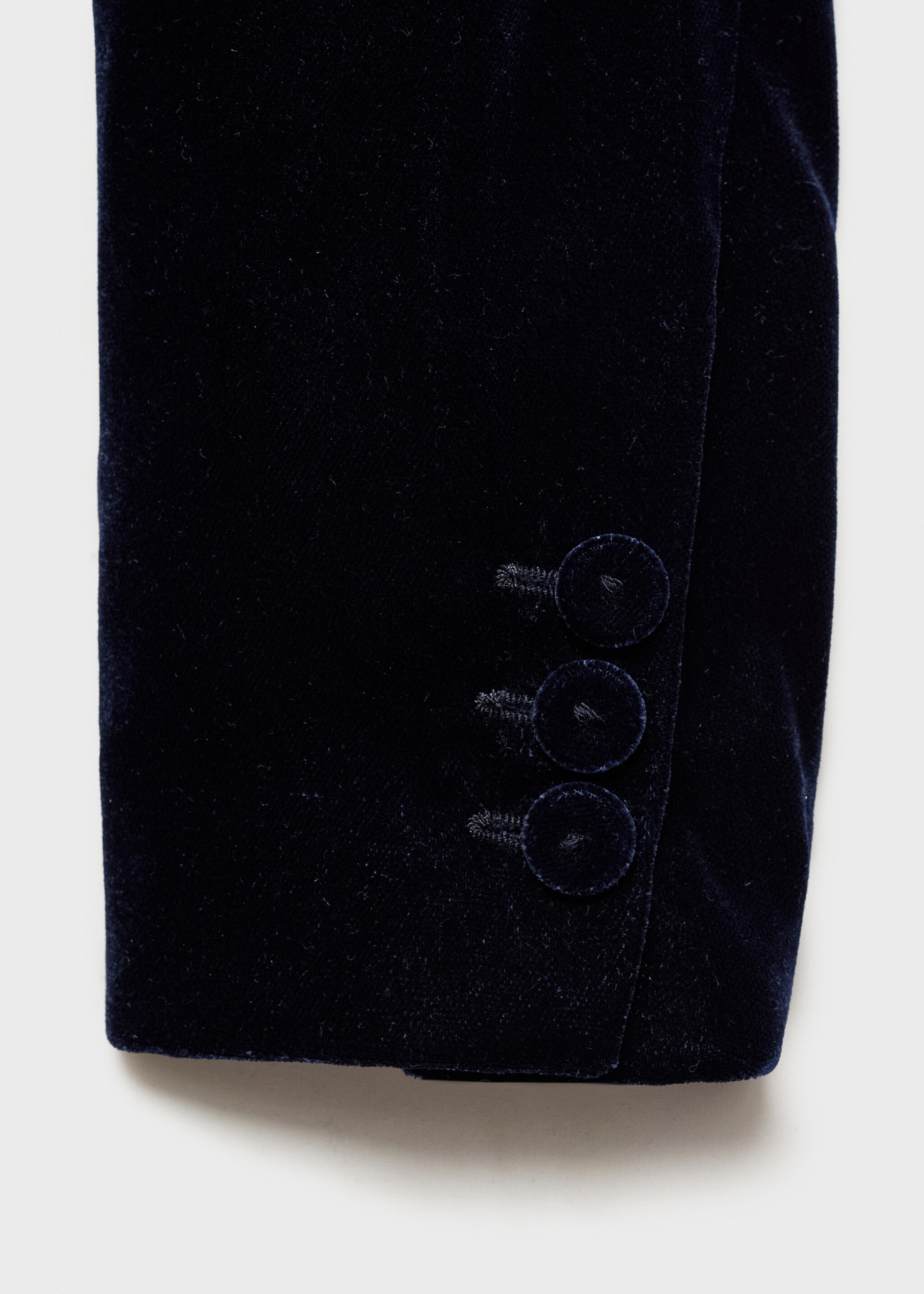Structured velvet blazer - Details of the article 0, Night Blue. Ref: 77088273-00.