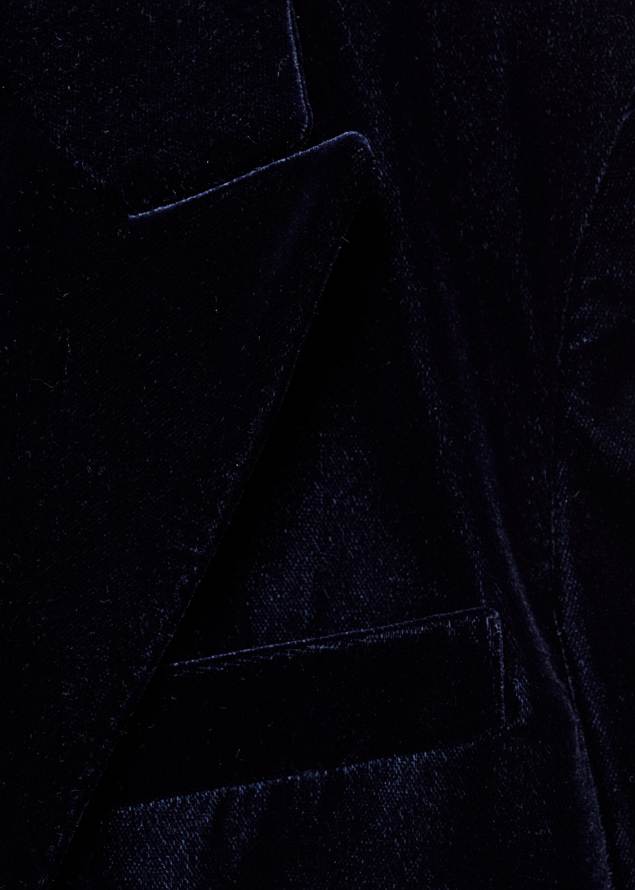 Structured velvet blazer - Details of the article 8, Night Blue. Ref: 77088273-00.