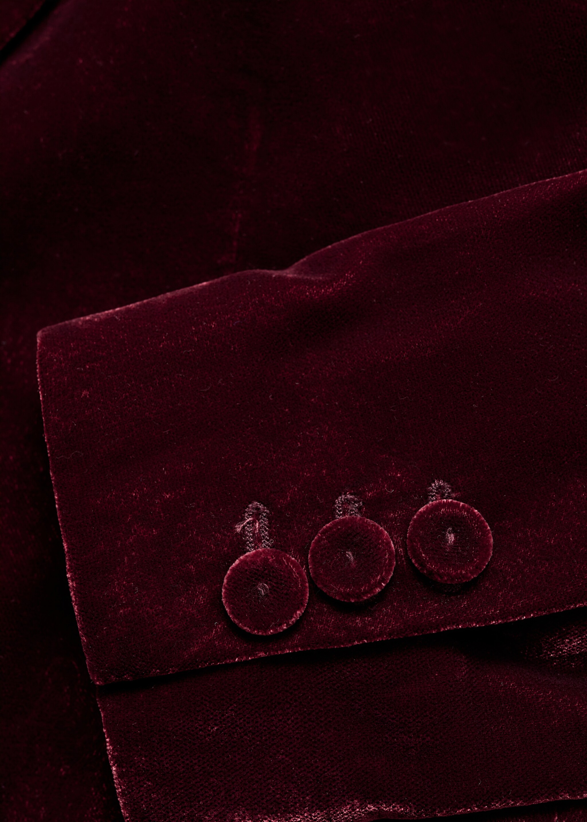 Structured velvet blazer - Details of the article 0, Maroon. Ref: 77088273-00.