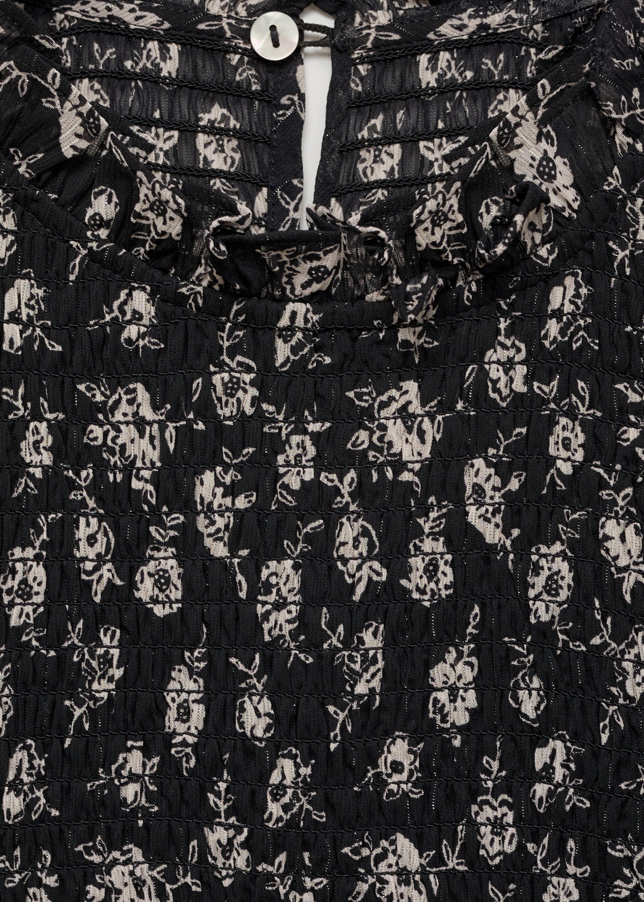 Brusa frunzida floral - Detall de l'article 8, Negre. Ref: 77088277-00.