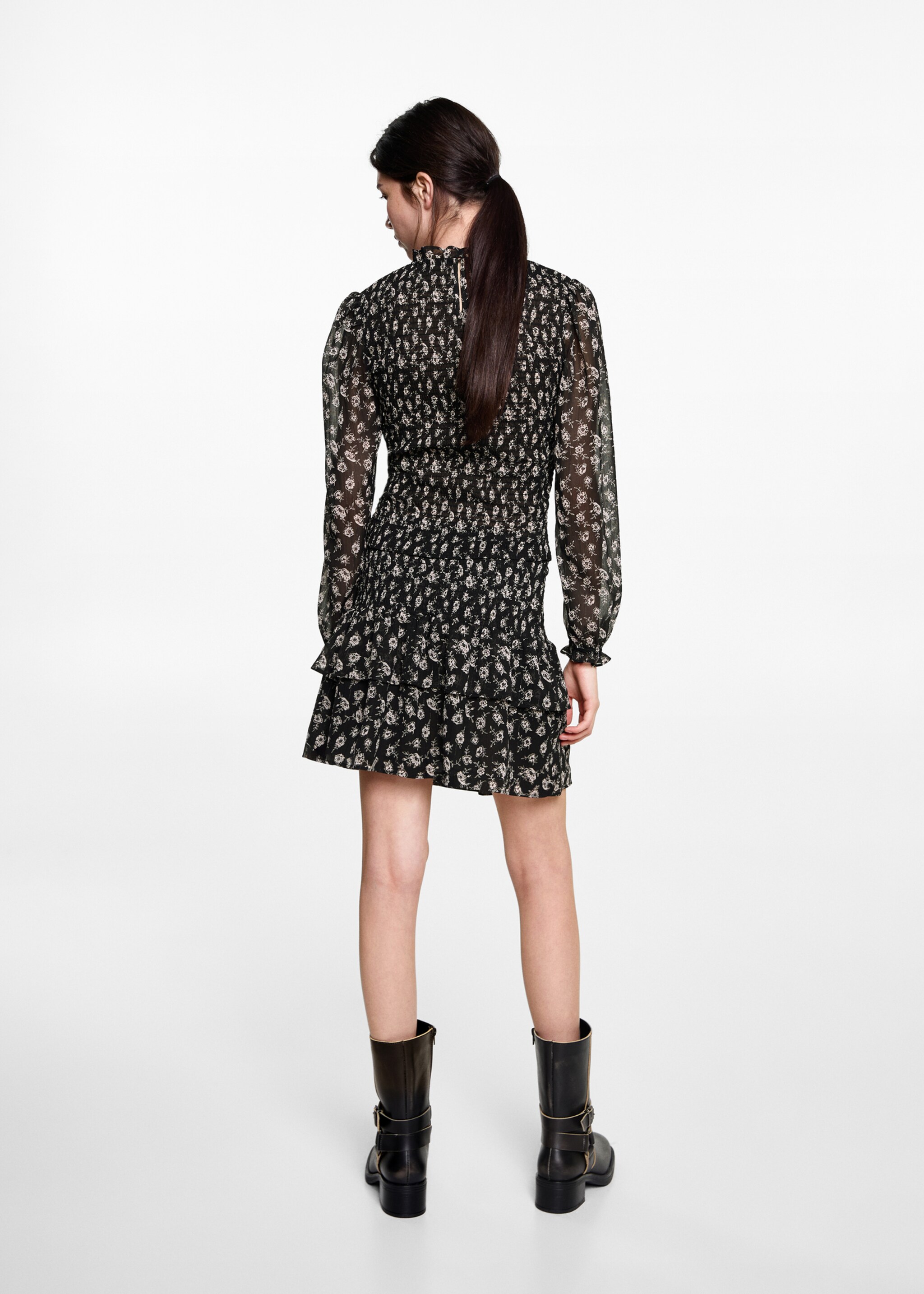 Brusa frunzida floral - Revers de l'article, Negre. Ref: 77088277-00.