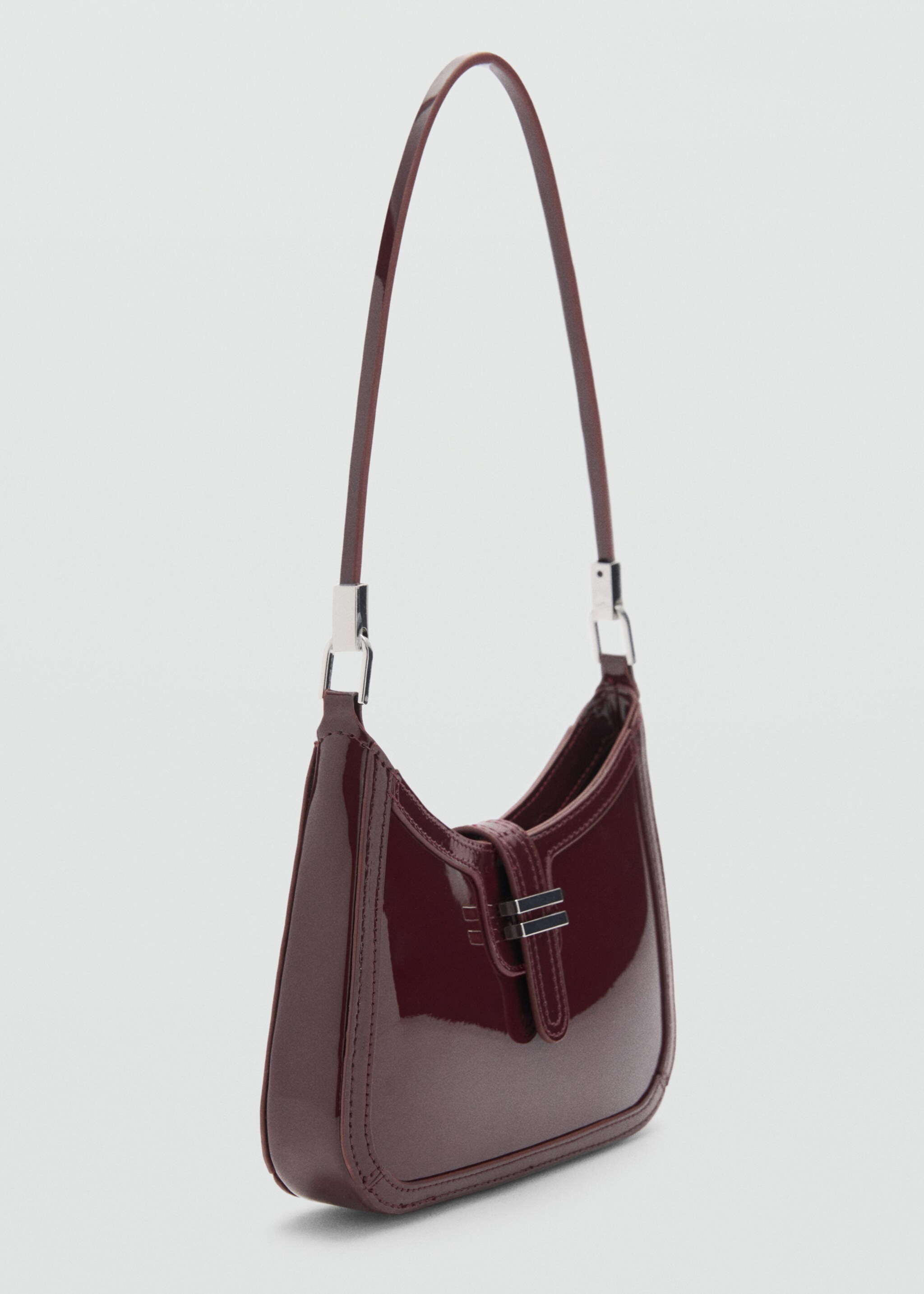 Patent leather-effect shoulder bag - Medium plane, Burgundy. Ref: 77088278-00.