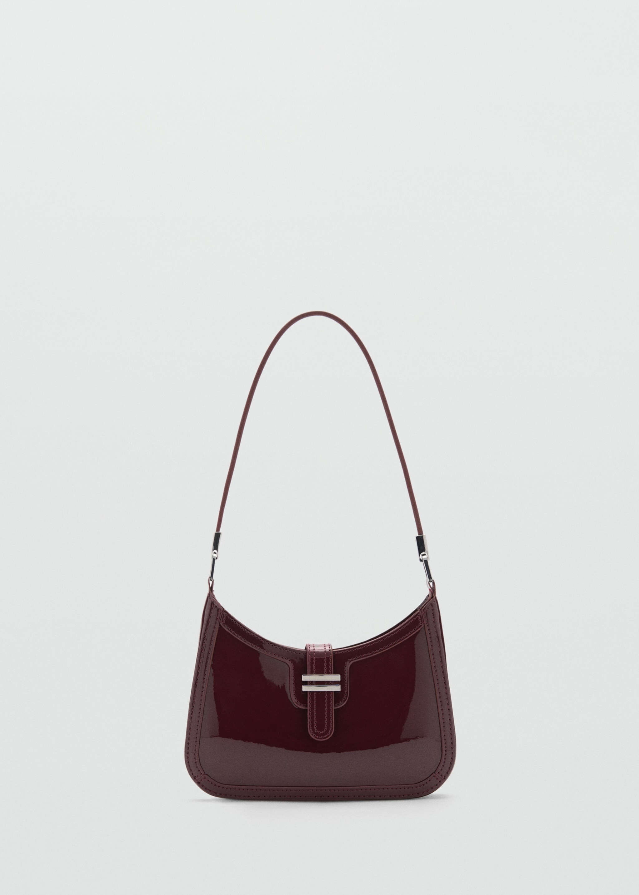 Patent leather-effect shoulder bag - Article without model, Burgundy. Ref: 77088278-00.
