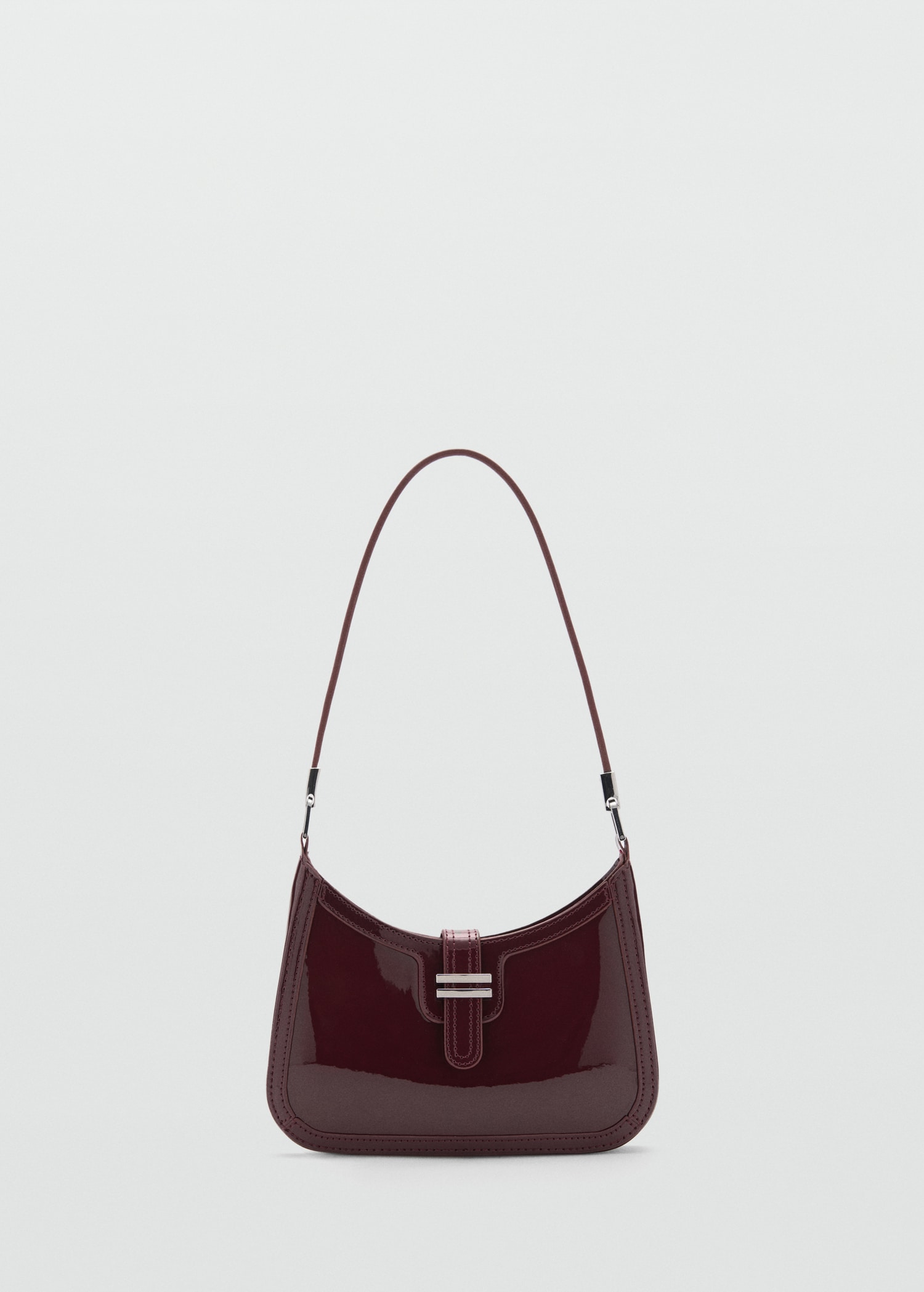 Patent leather-effect shoulder bag - Article without model