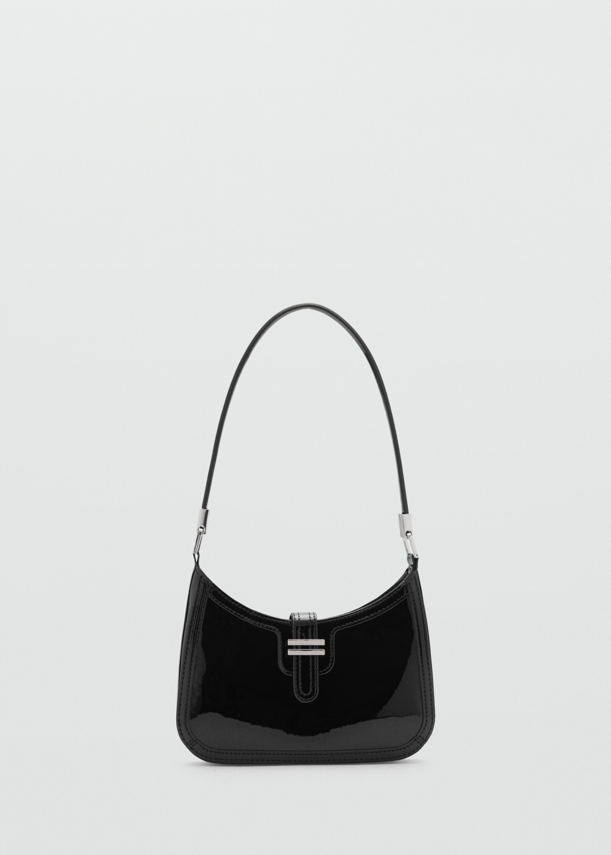 Patent leather-effect shoulder bag - Article without model, Black. Ref: 77088278-00.