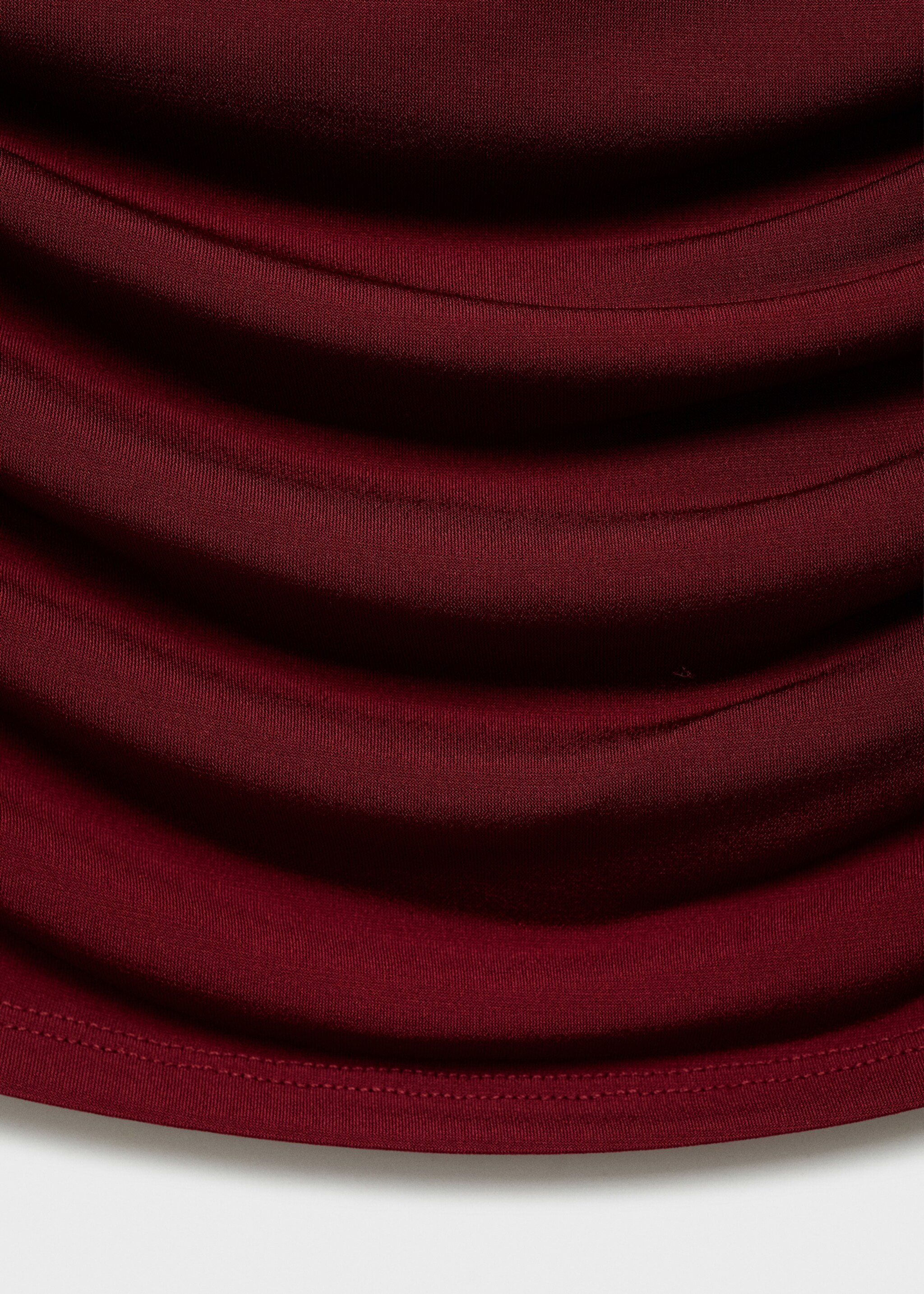 Asymmetrical gathered t-shirt - Details of the article 0, Burgundy. Ref: 77088283-00.