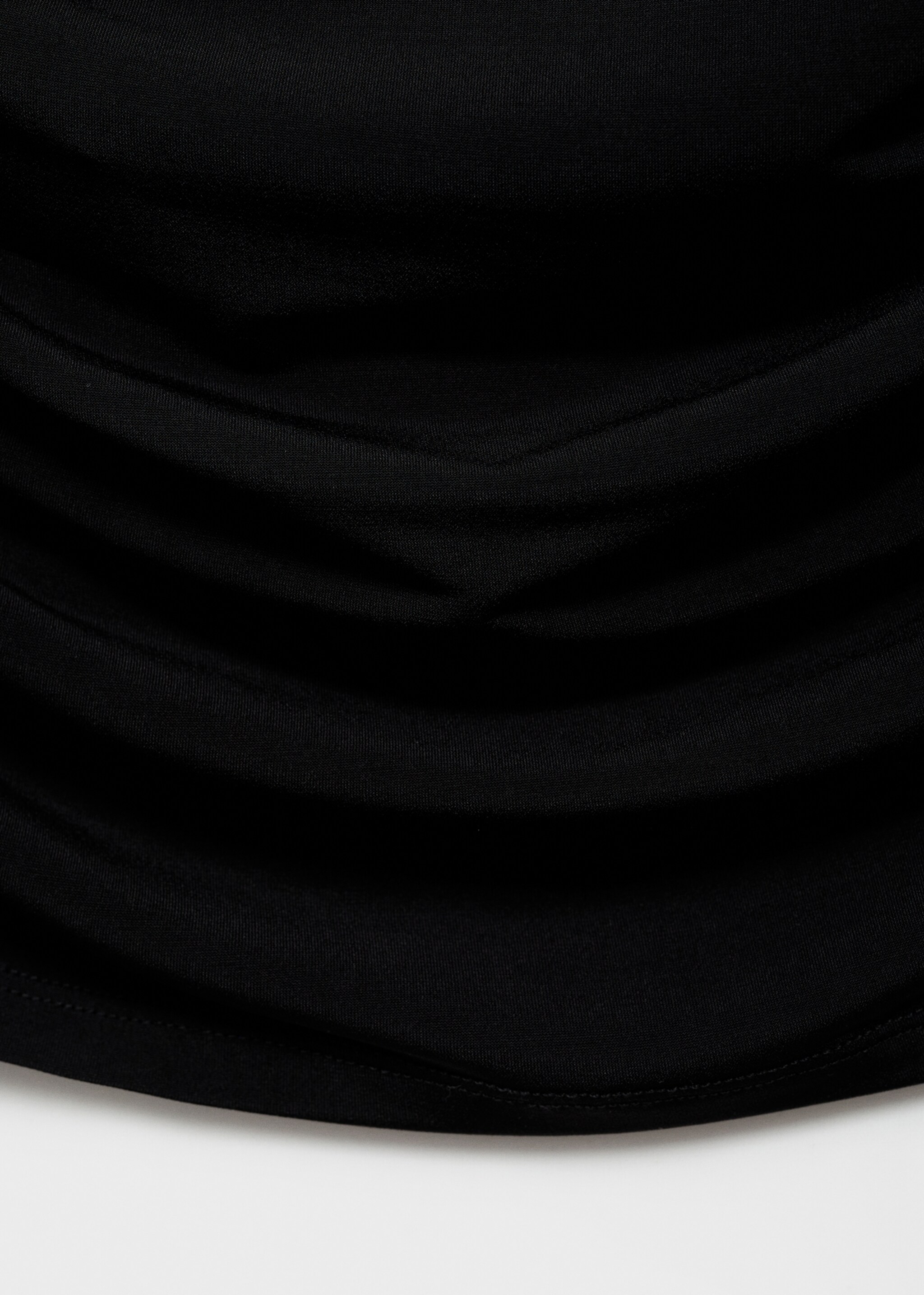 Asymmetrical gathered t-shirt - Details of the article 0, Black. Ref: 77088283-00.