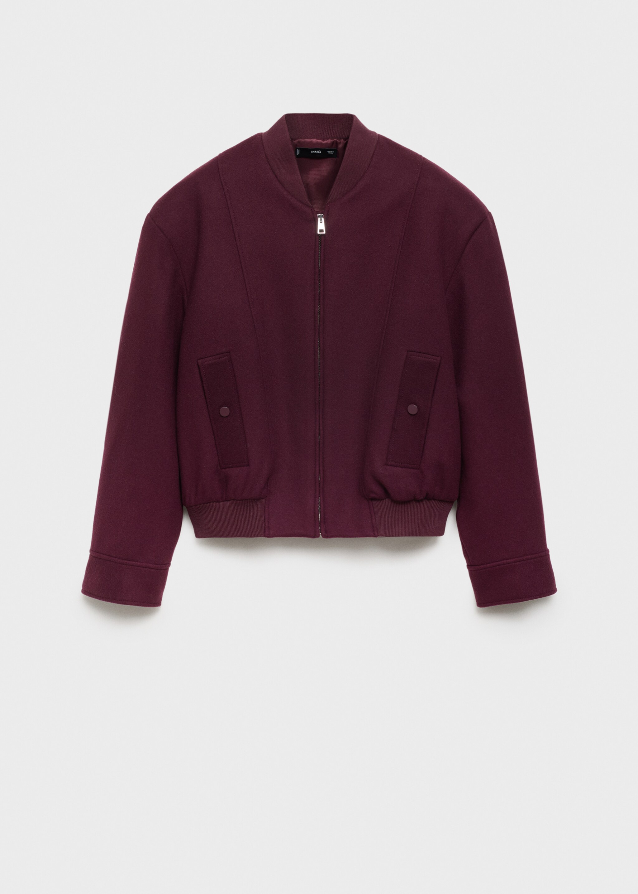 Bomberjacke aus Wolle mit Taschen - Artikel ohne Model, Bordeaux. Ref: 77088285-00.