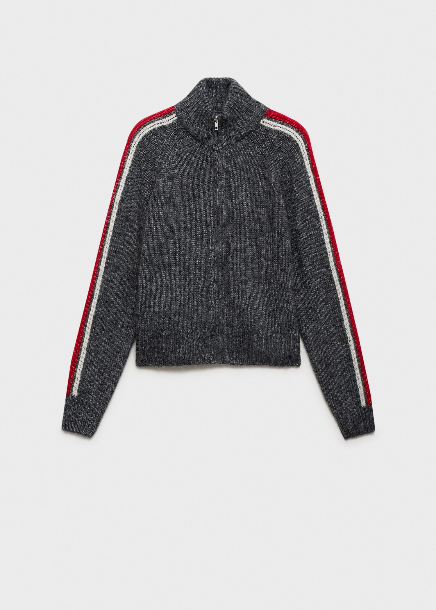 Perkins-neck cardigan with zip - Article without model