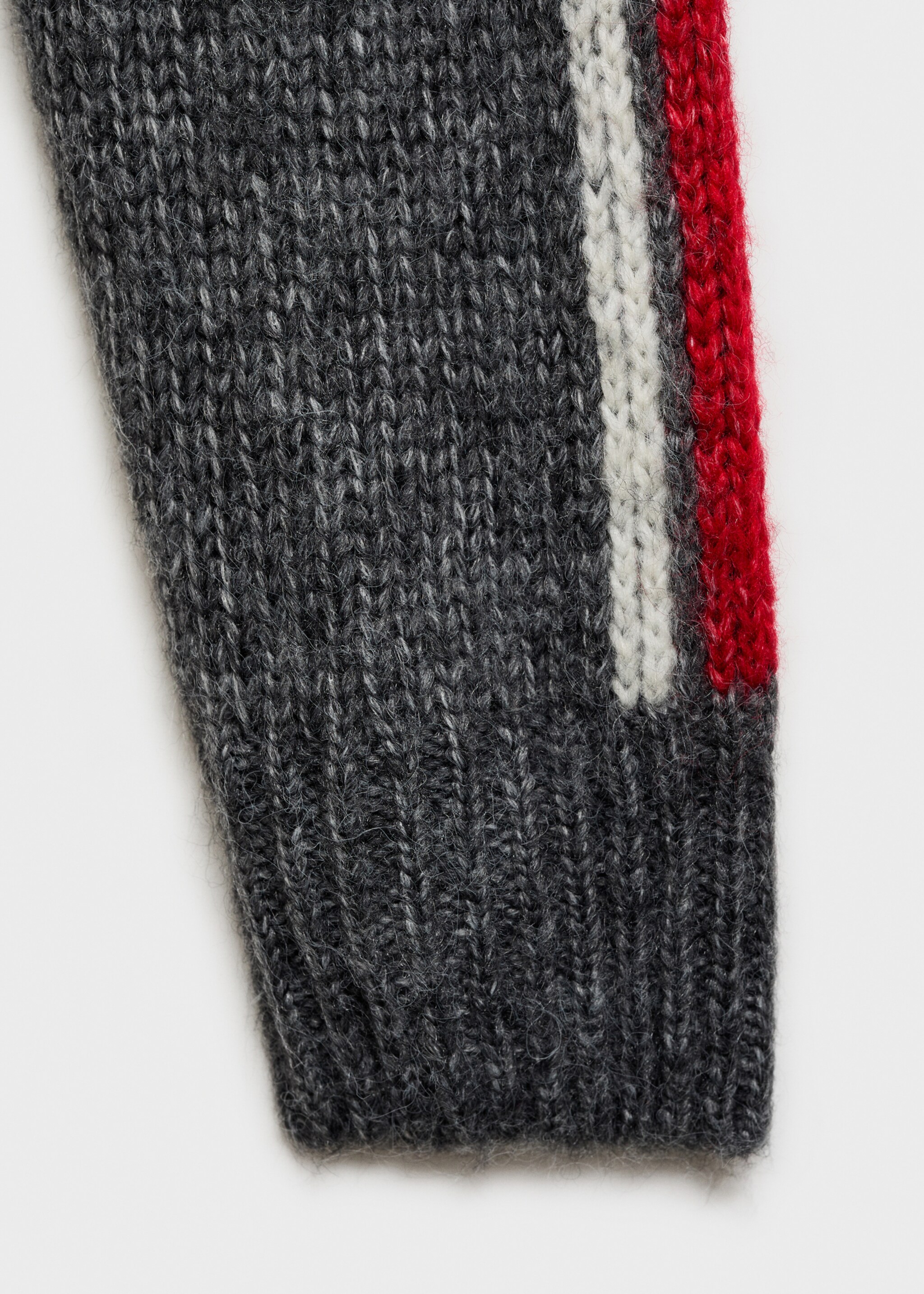 Perkins-neck cardigan with zip - Details of the article 0, Intense Red. Ref: 77088633-00.