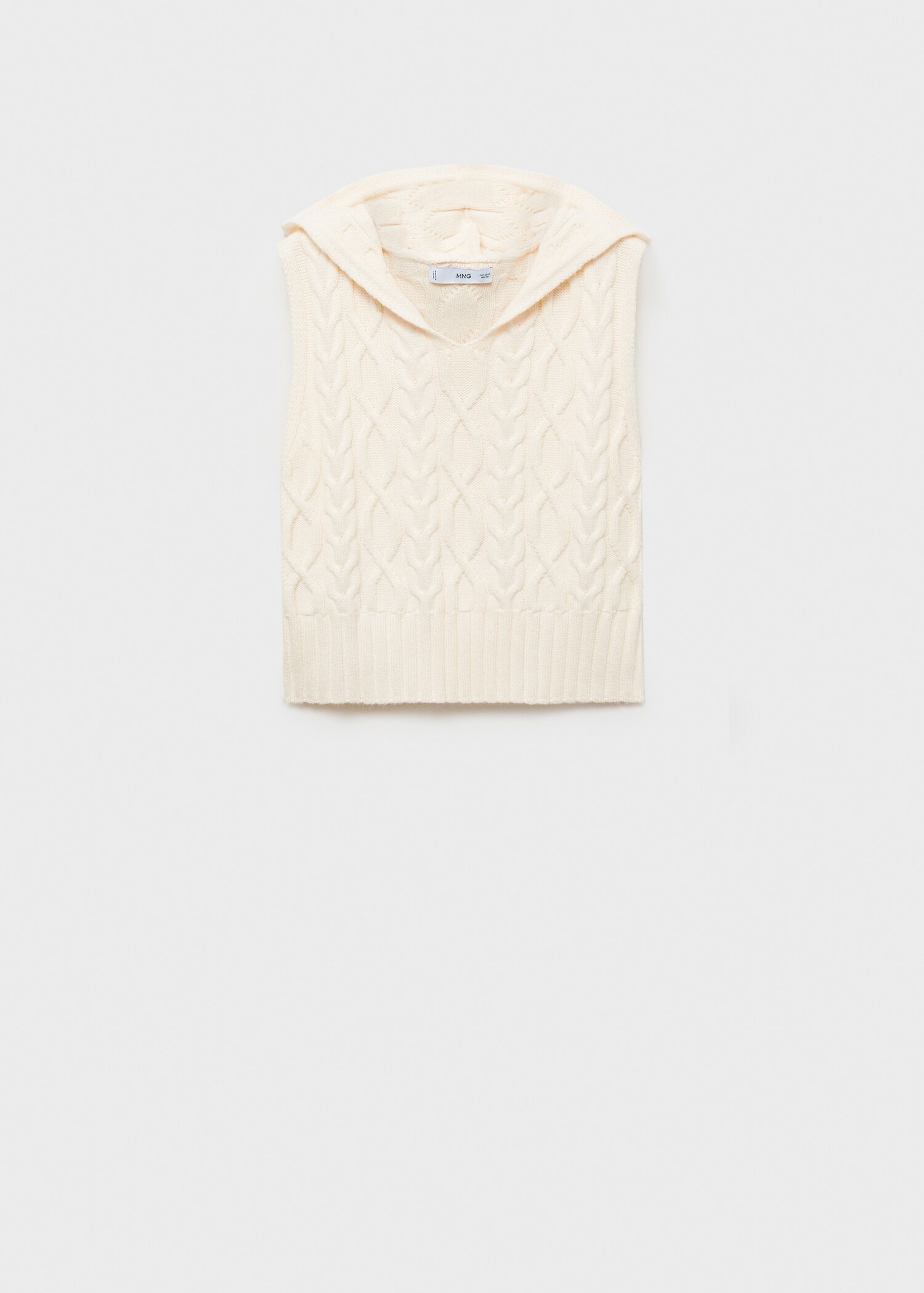 Kabelstickad väst med huva - Artikel utan modell