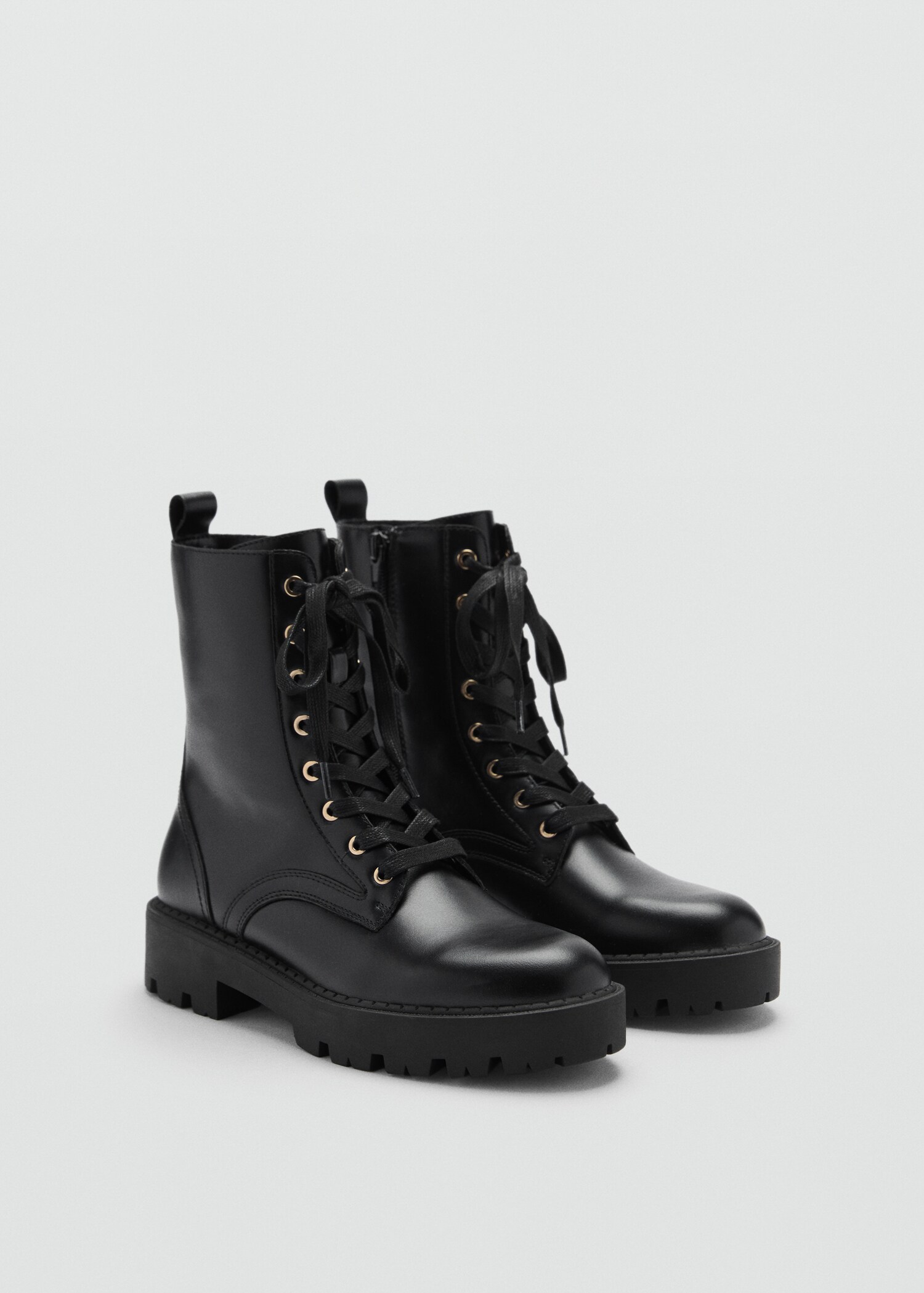 Bottines cuir lacets - Plan moyen