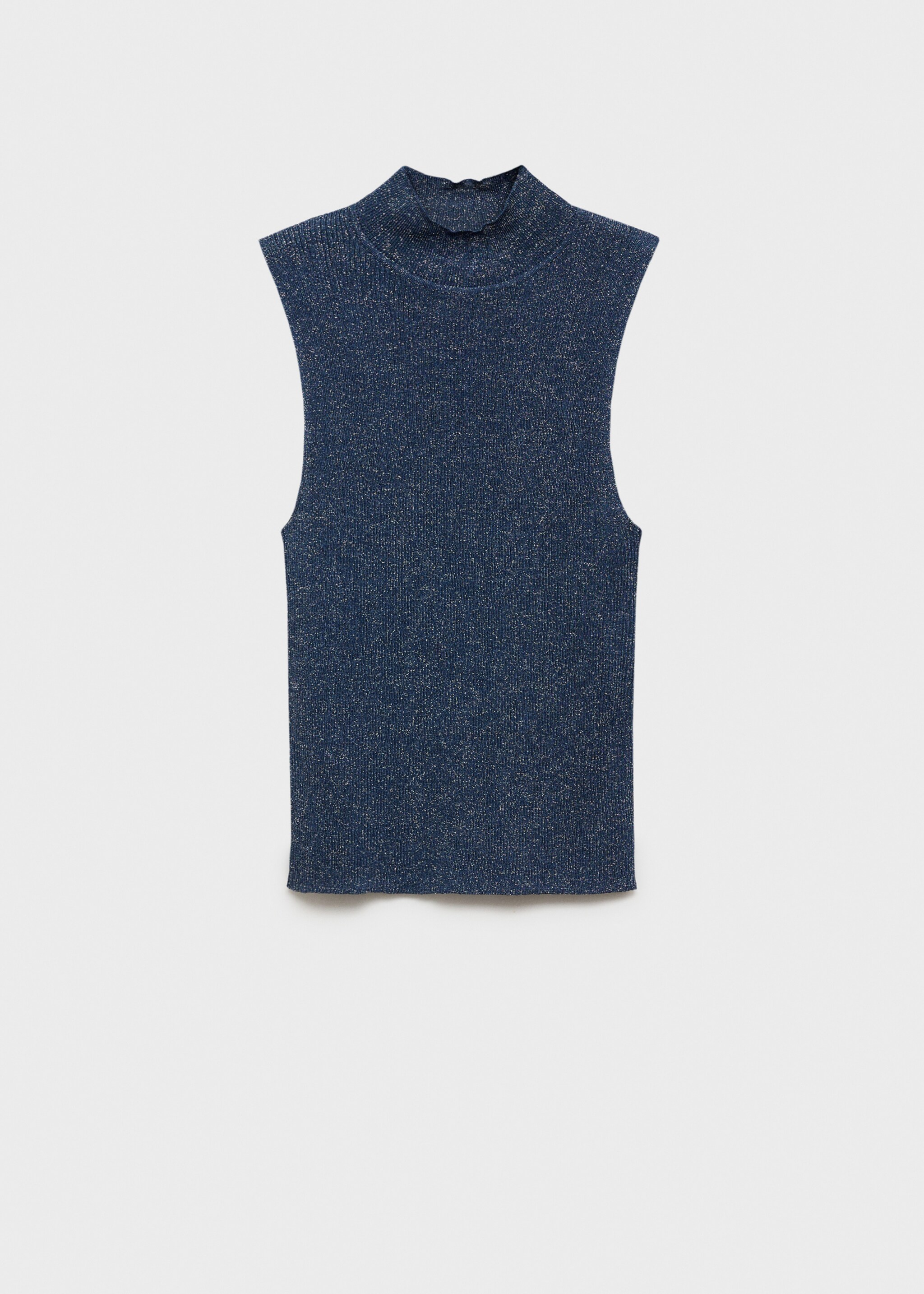Lurex knitted top with perkins neck - Article without model, Night Blue. Ref: 77089055-00.
