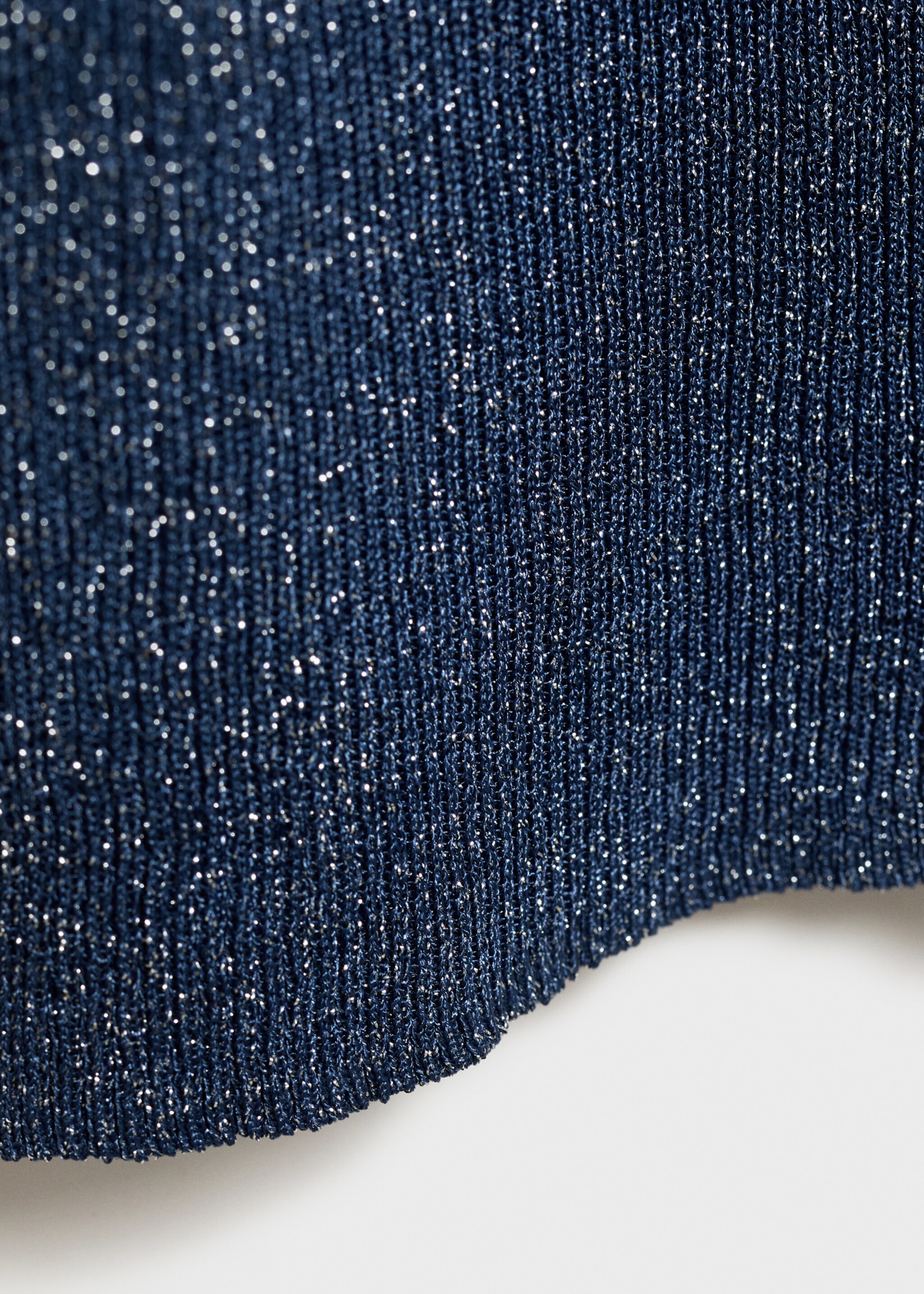 Lurex knitted top with perkins neck - Details of the article 0, Night Blue. Ref: 77089055-00.
