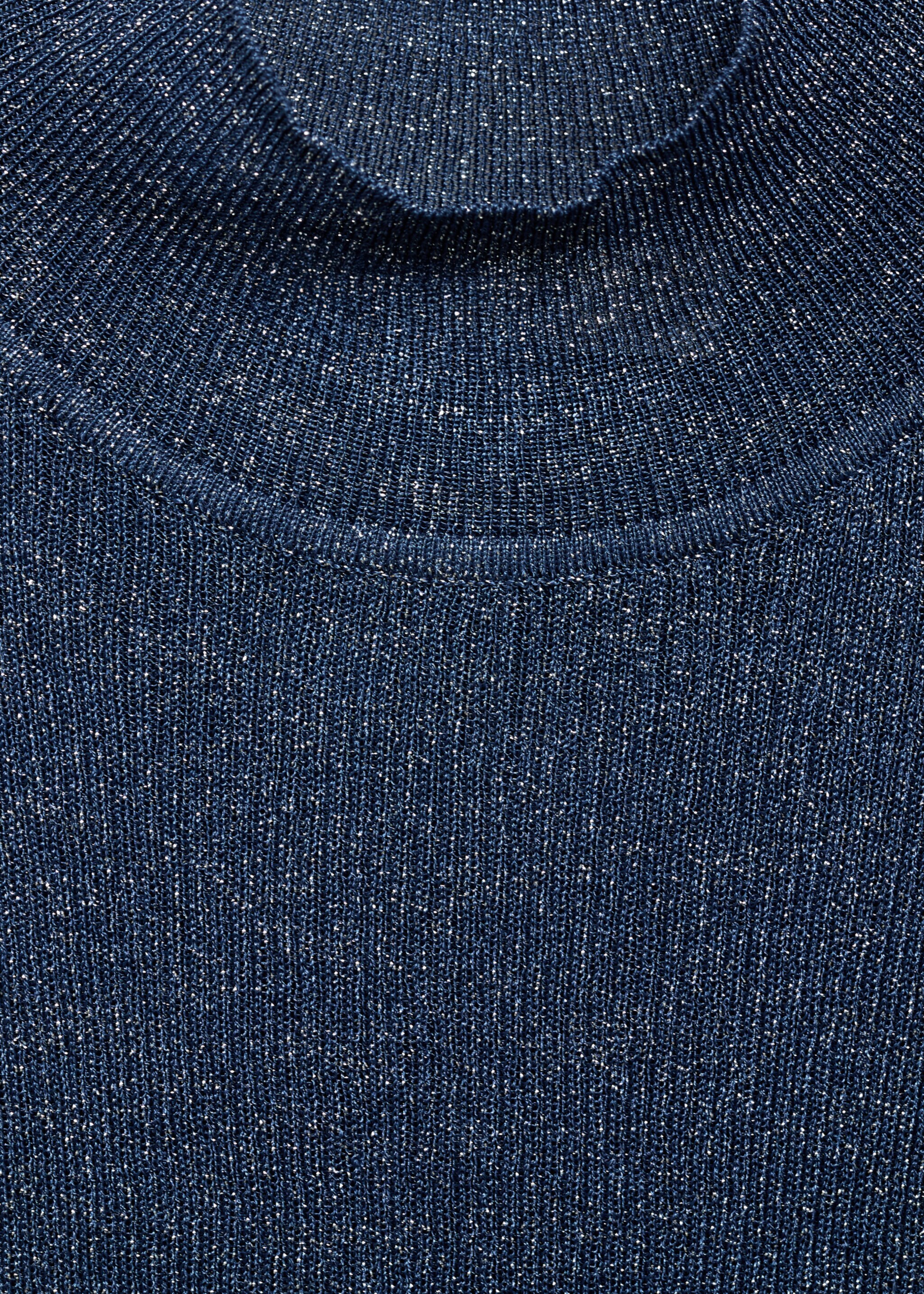 Lurex knitted top with perkins neck - Details of the article 8, Night Blue. Ref: 77089055-00.