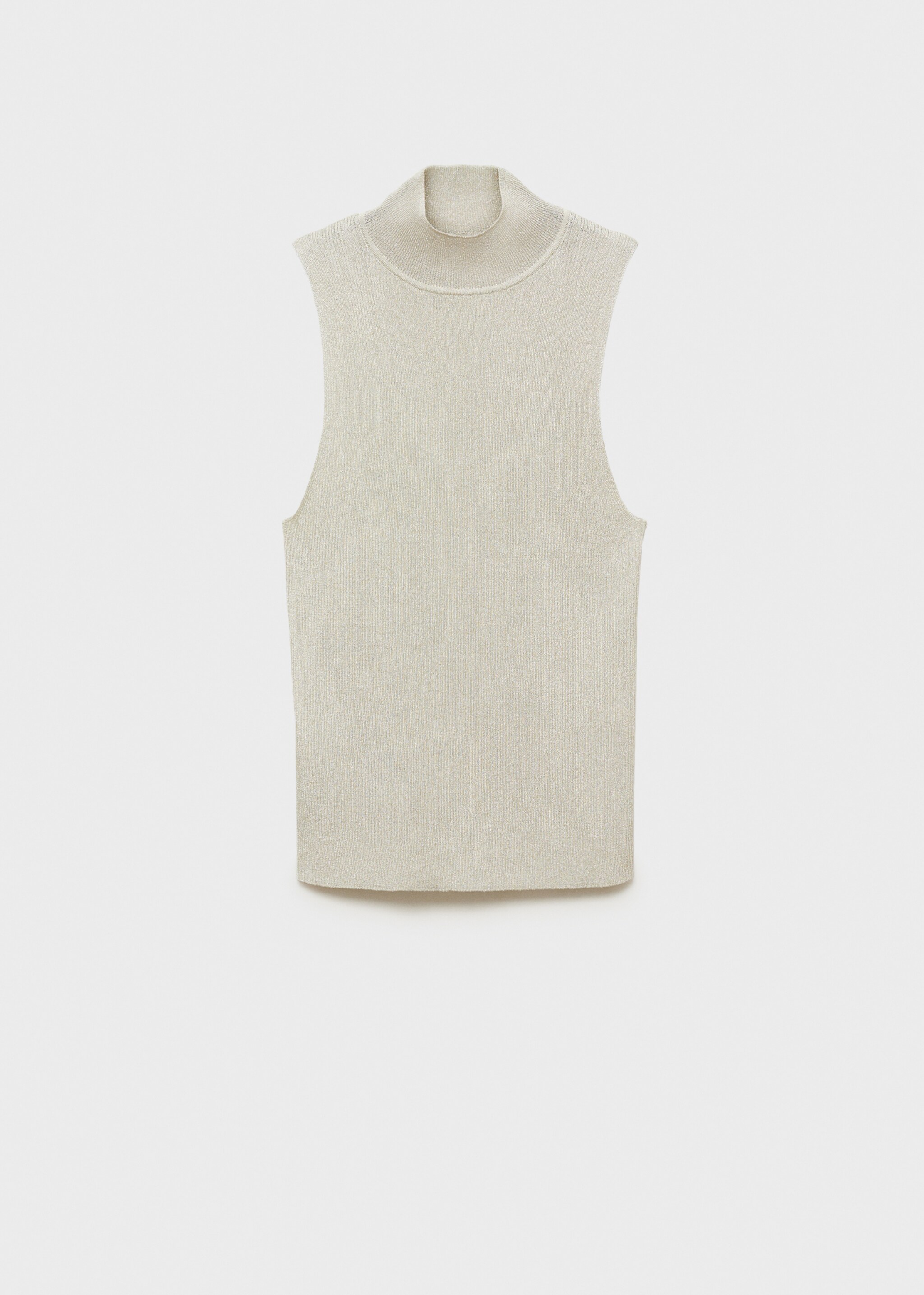 Lurex knitted top with perkins neck - Article without model, Silver. Ref: 77089055-00.