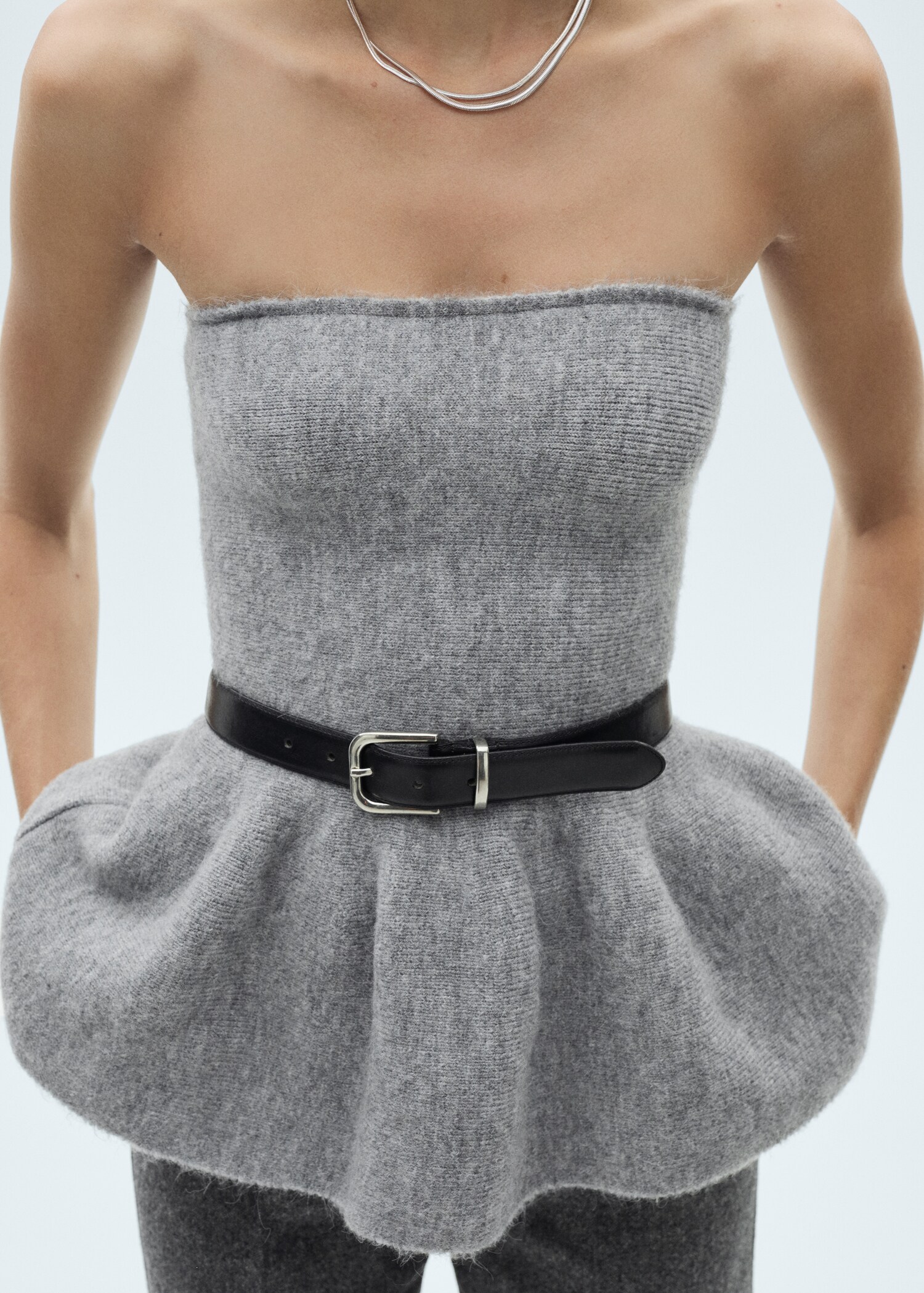 Strapless peplum top - Medium plane