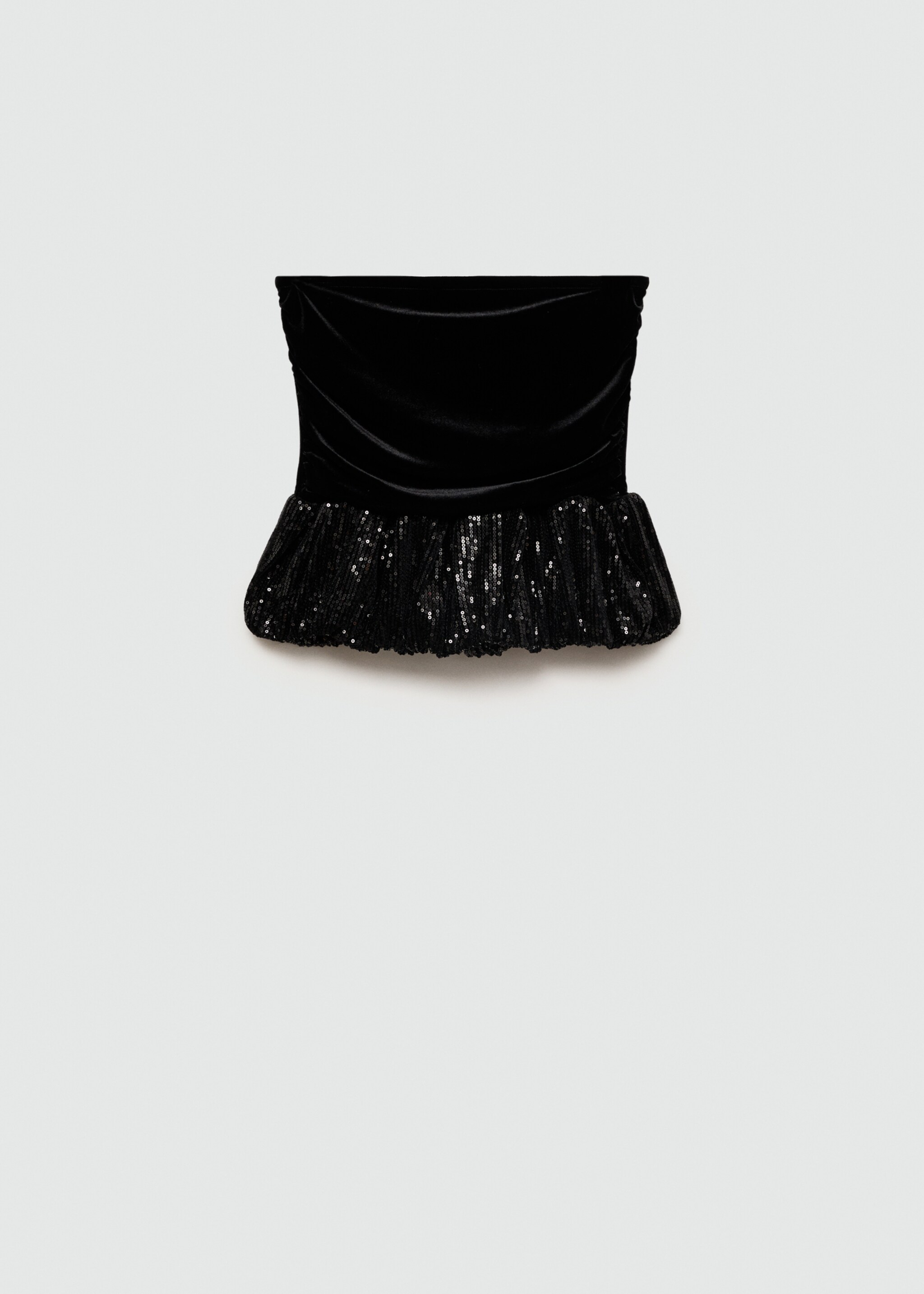 Peplum-Top mit Paillettenbesatz - Artikel ohne Model, Schwarz. Ref: 77089057-00.