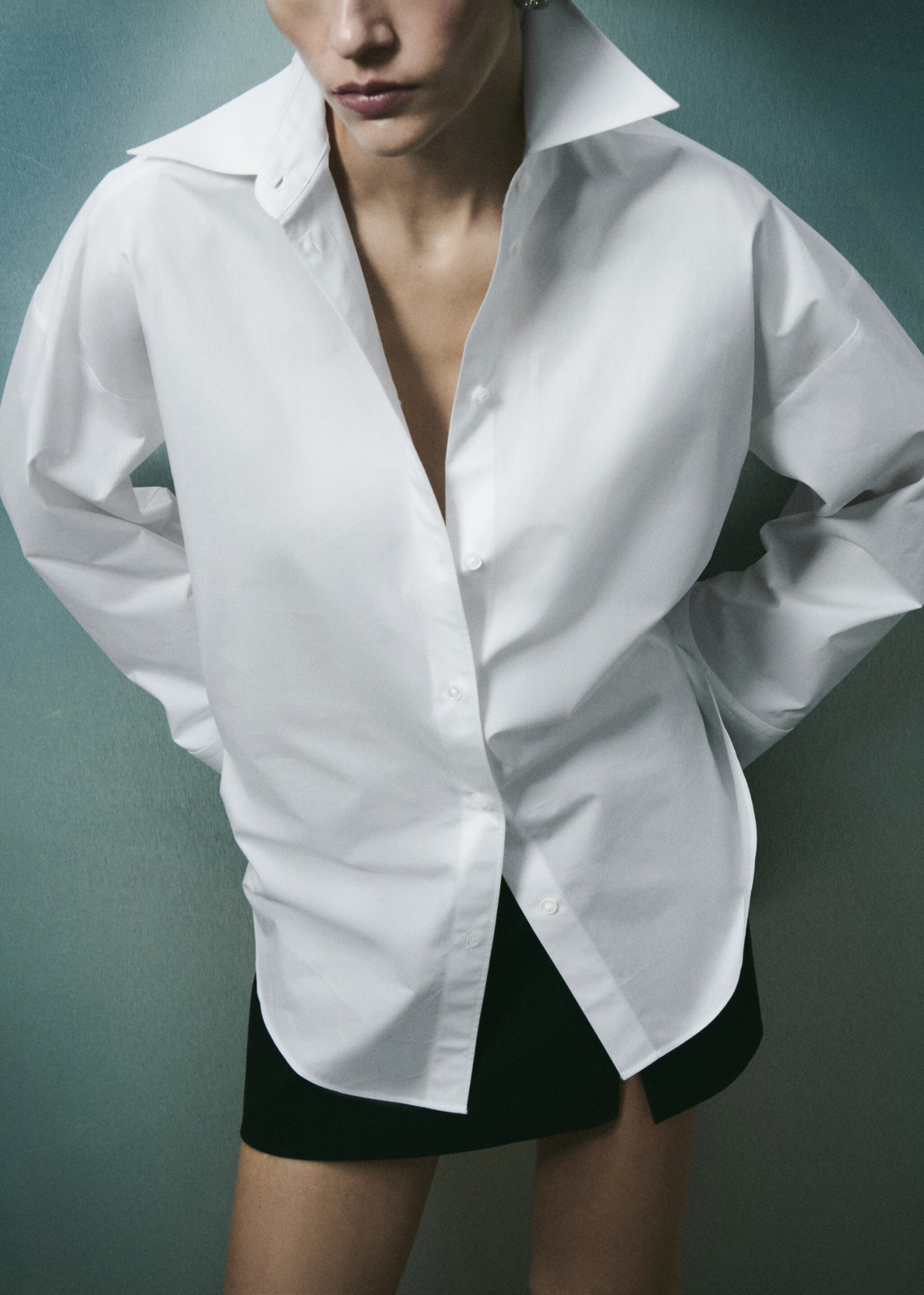 100% cotton oversized shirt - Details of the article 2, Off White. Ref: 77089058-00.