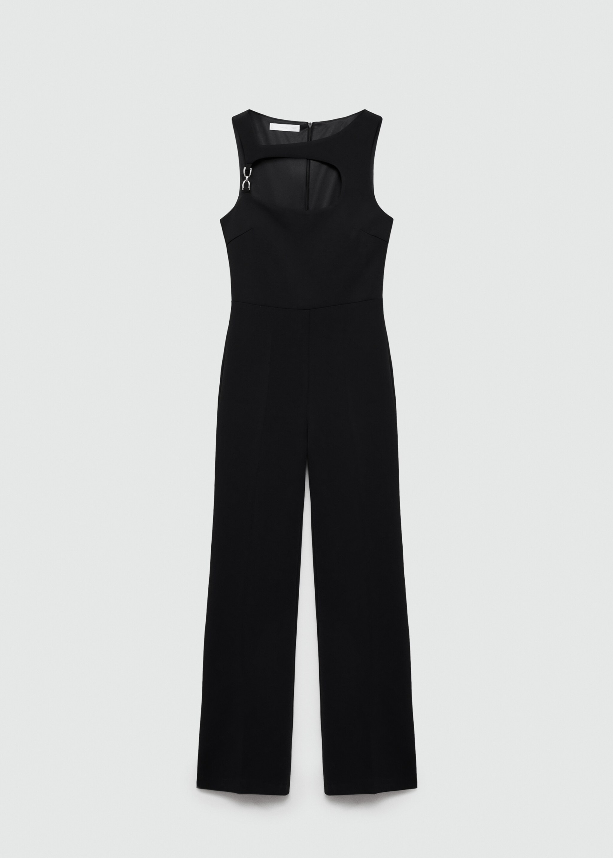 Jumpsuit with metallic detail opening - Article without model, Black. Ref: 77089062-00.
