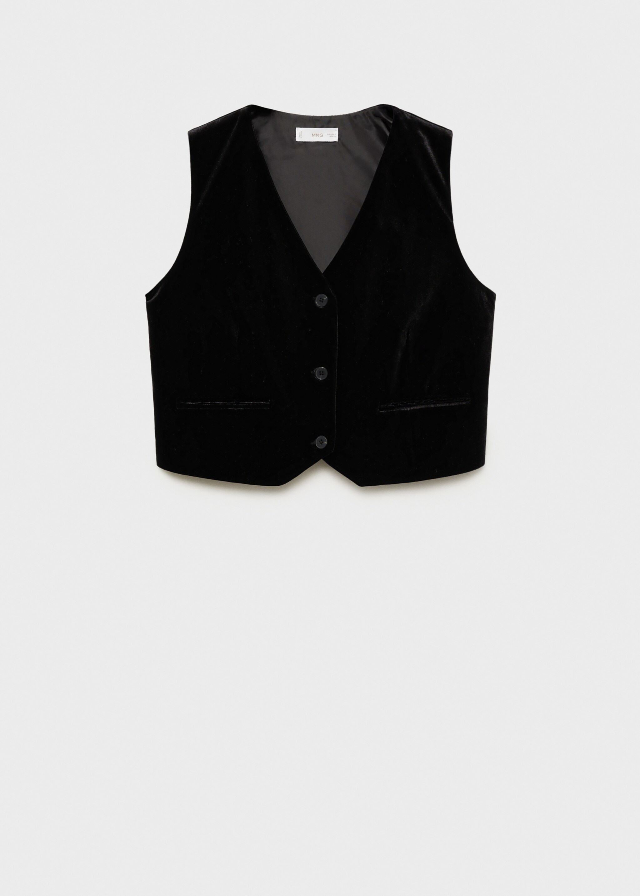 Armilla vellut crop - Article sense model, Negre. Ref: 77089065-00.