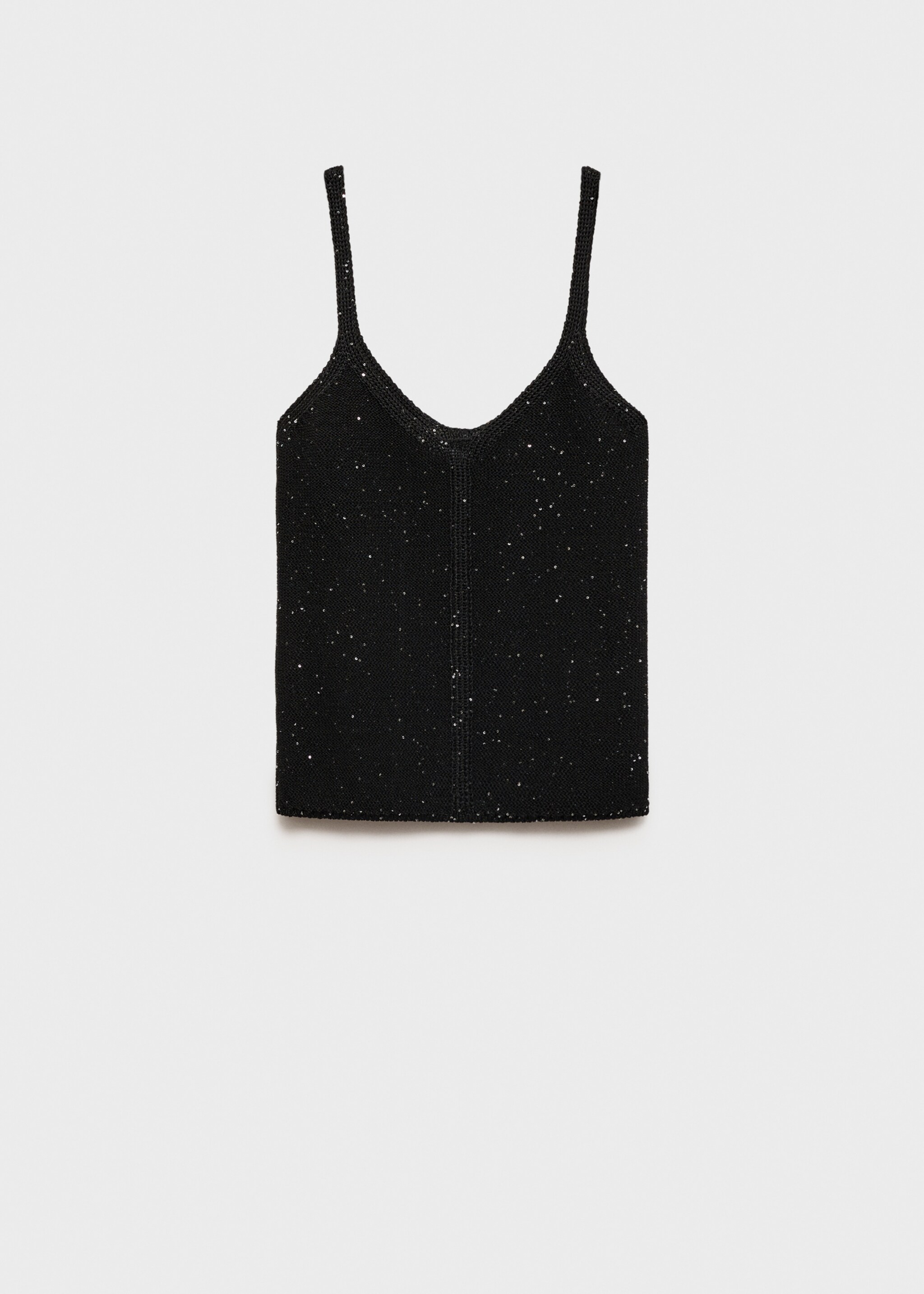 Knitted top with sequin detail - Article without model, Black. Ref: 77089069-00.