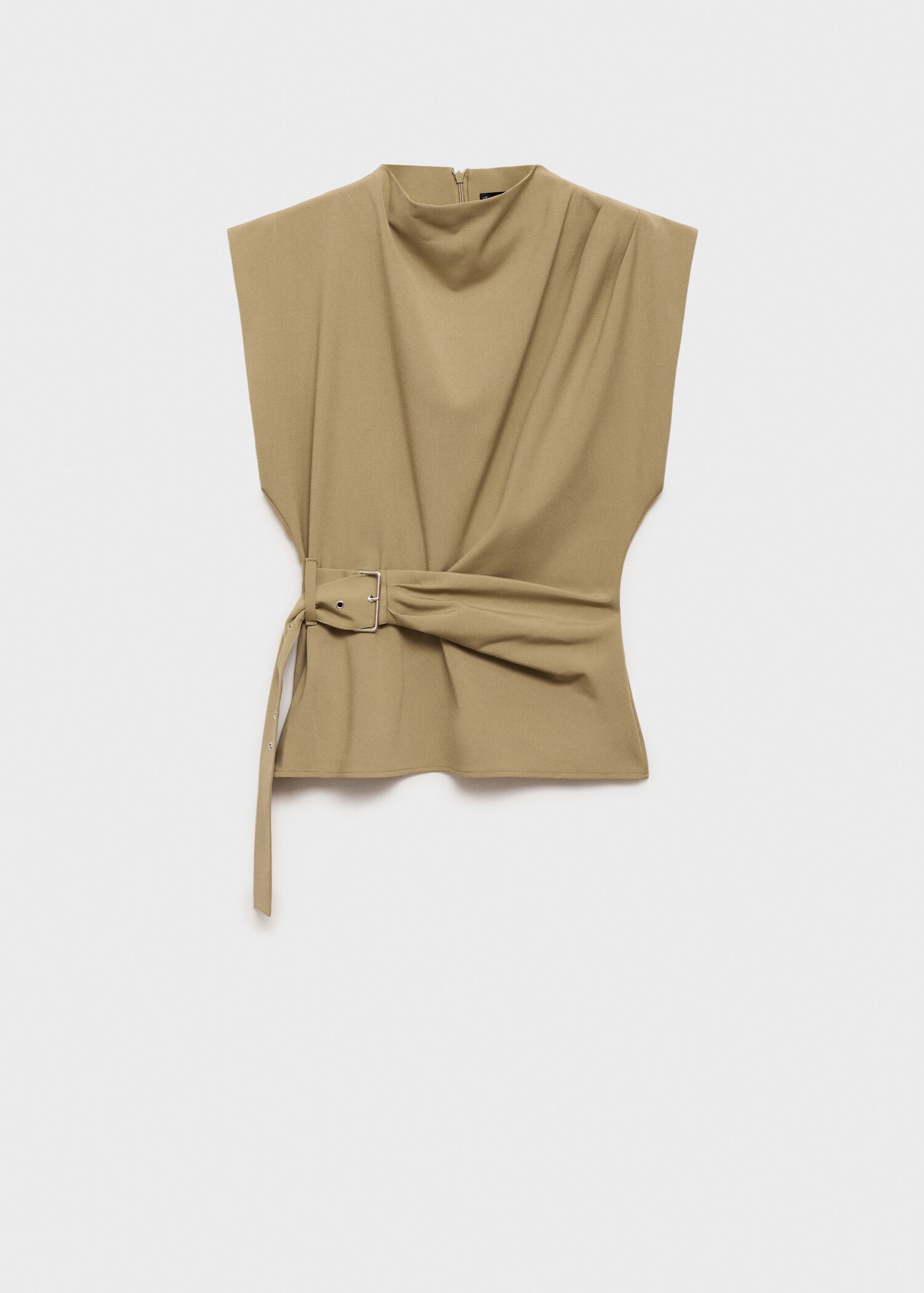 Blouse with shoulder pads and belt - Article without model